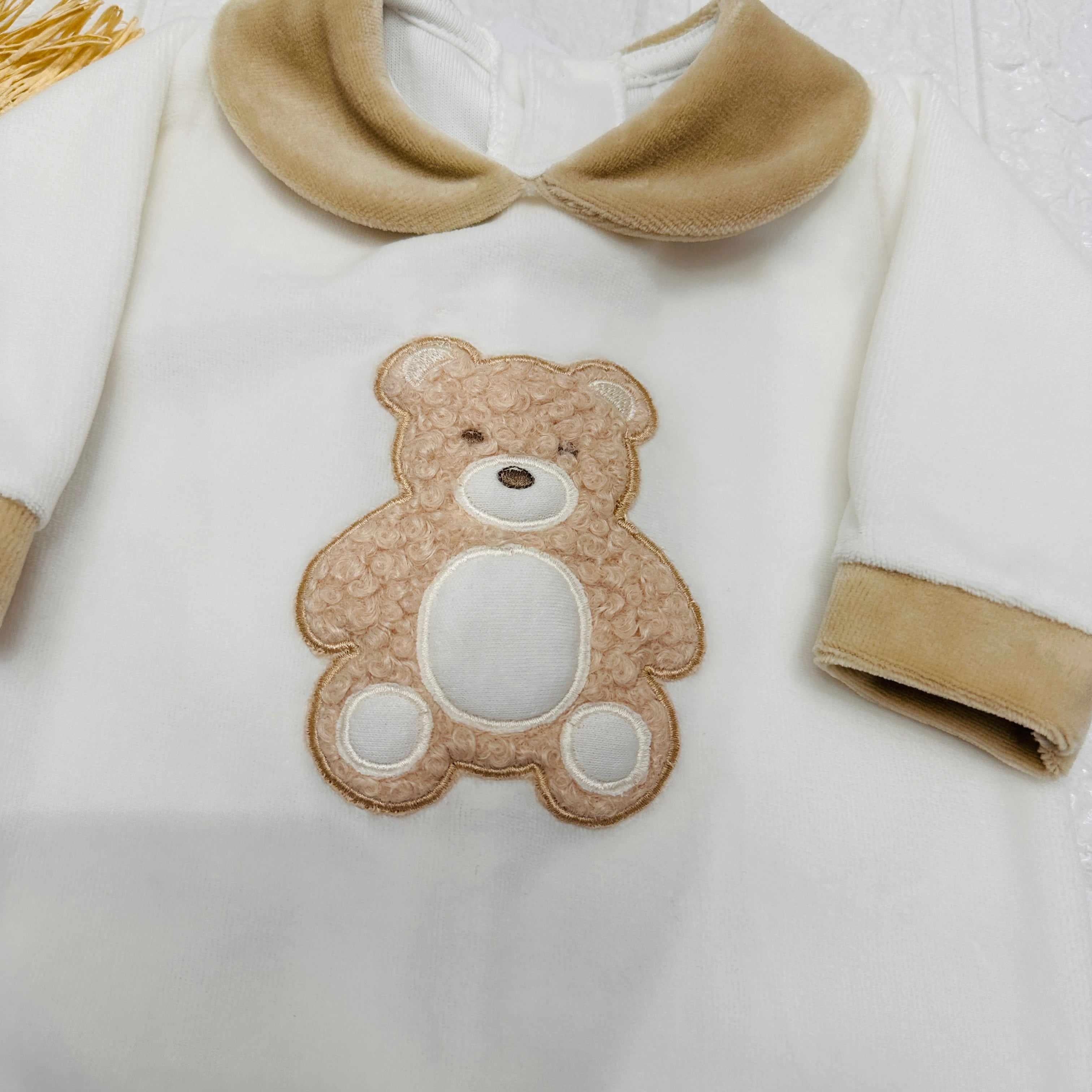 Tutina ciniglia orsetto panna 30407