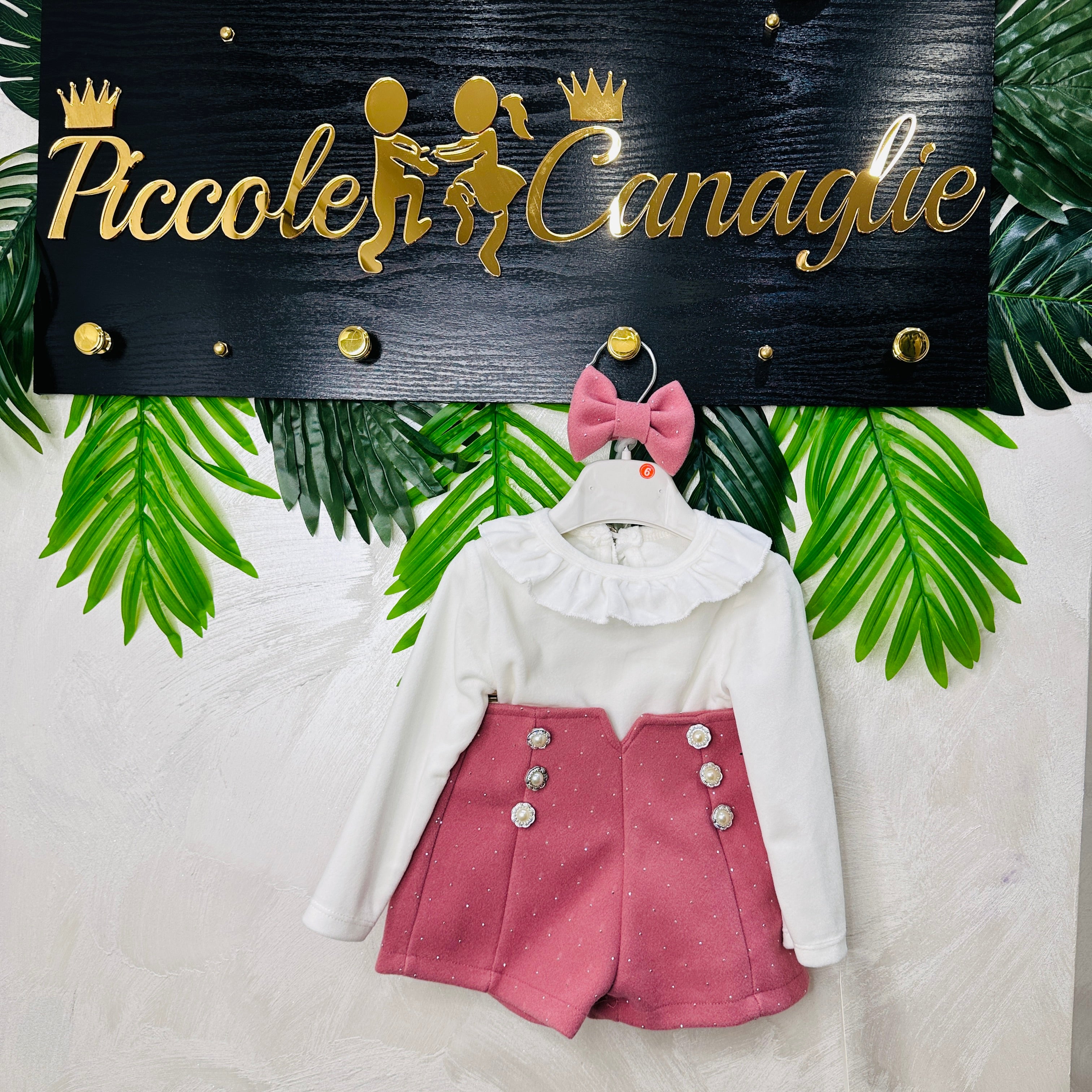 Completo Fiocchetto Rosa Antico