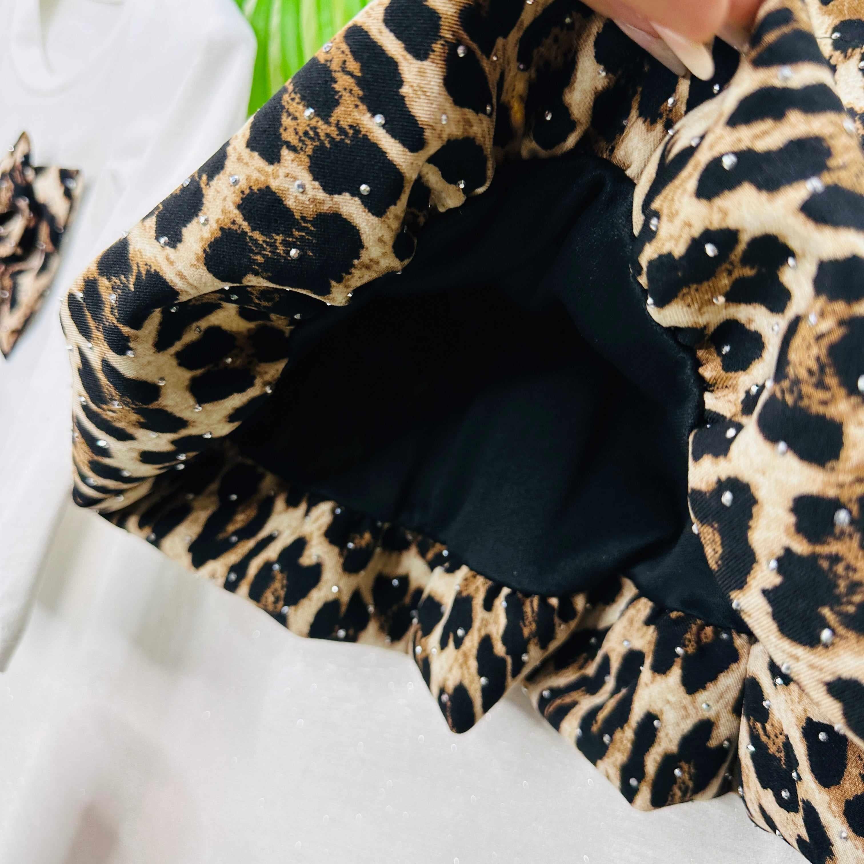 Completo Fiocco Leopardo Bianco