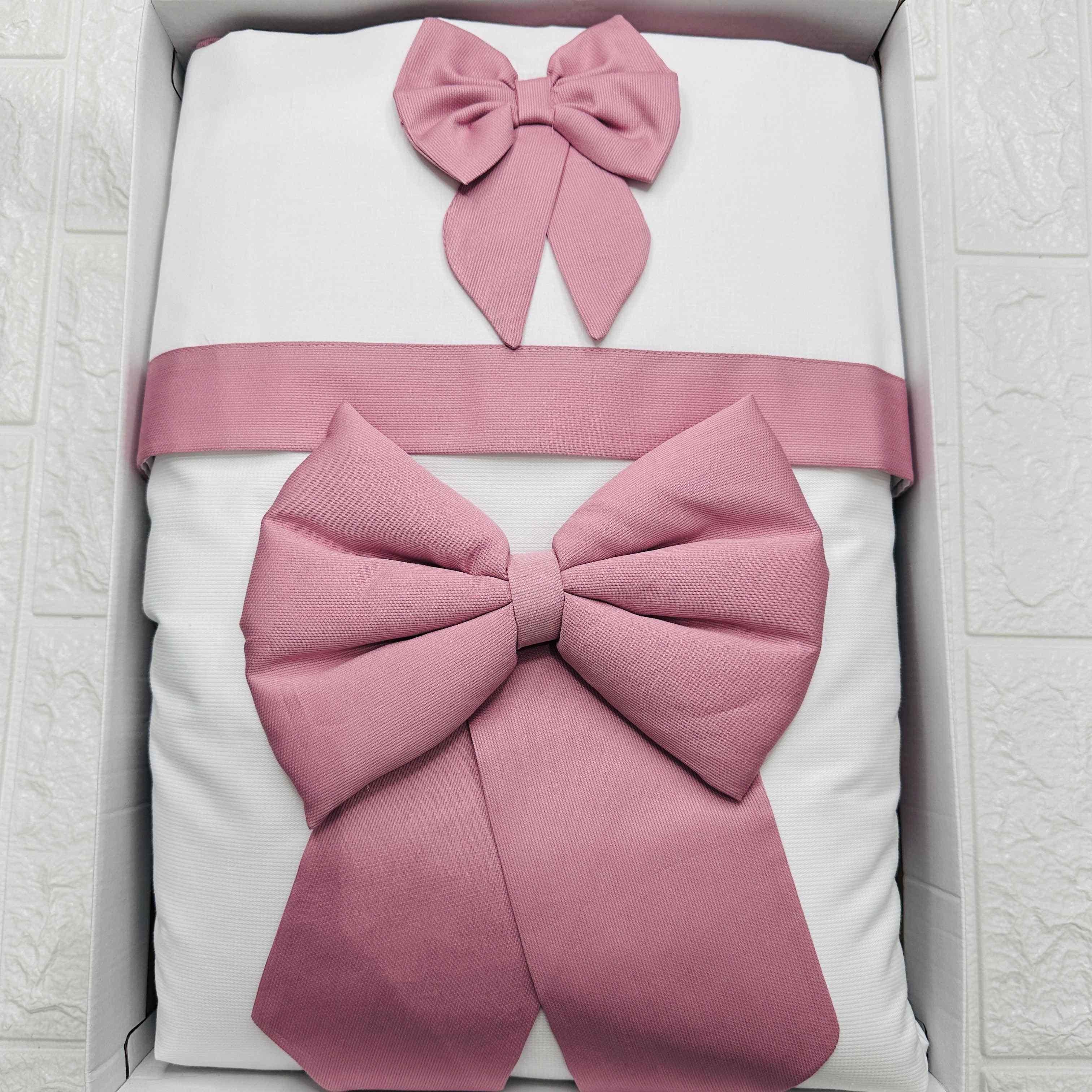 Set Completo Carrozzina Fiocco Rosa antico