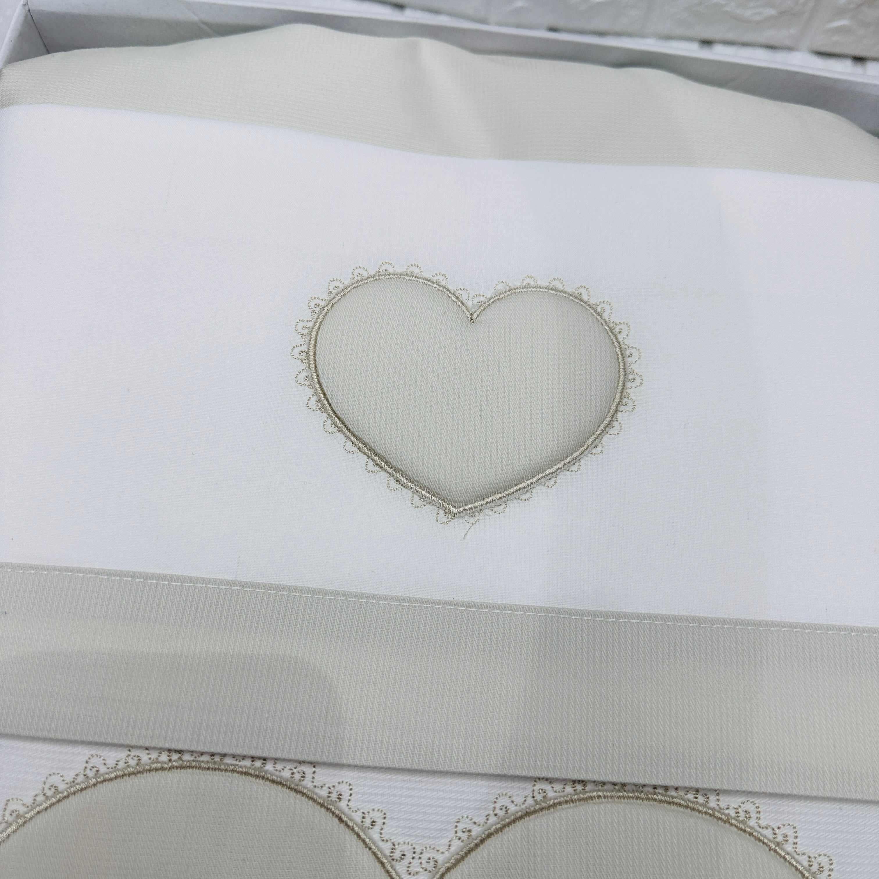 Set completo carrozzina cuore tortora