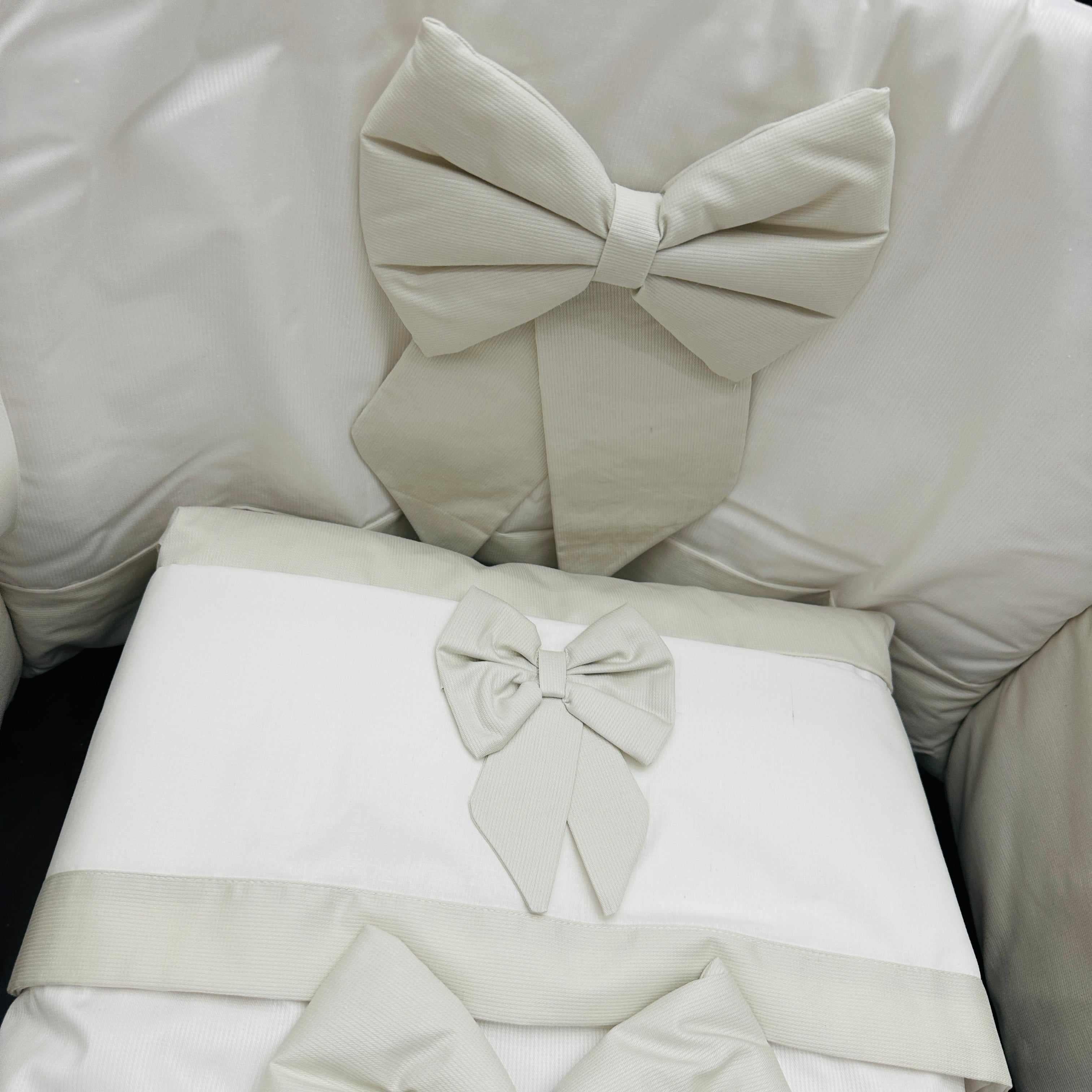 Set Completo culla  fiocco Tortora