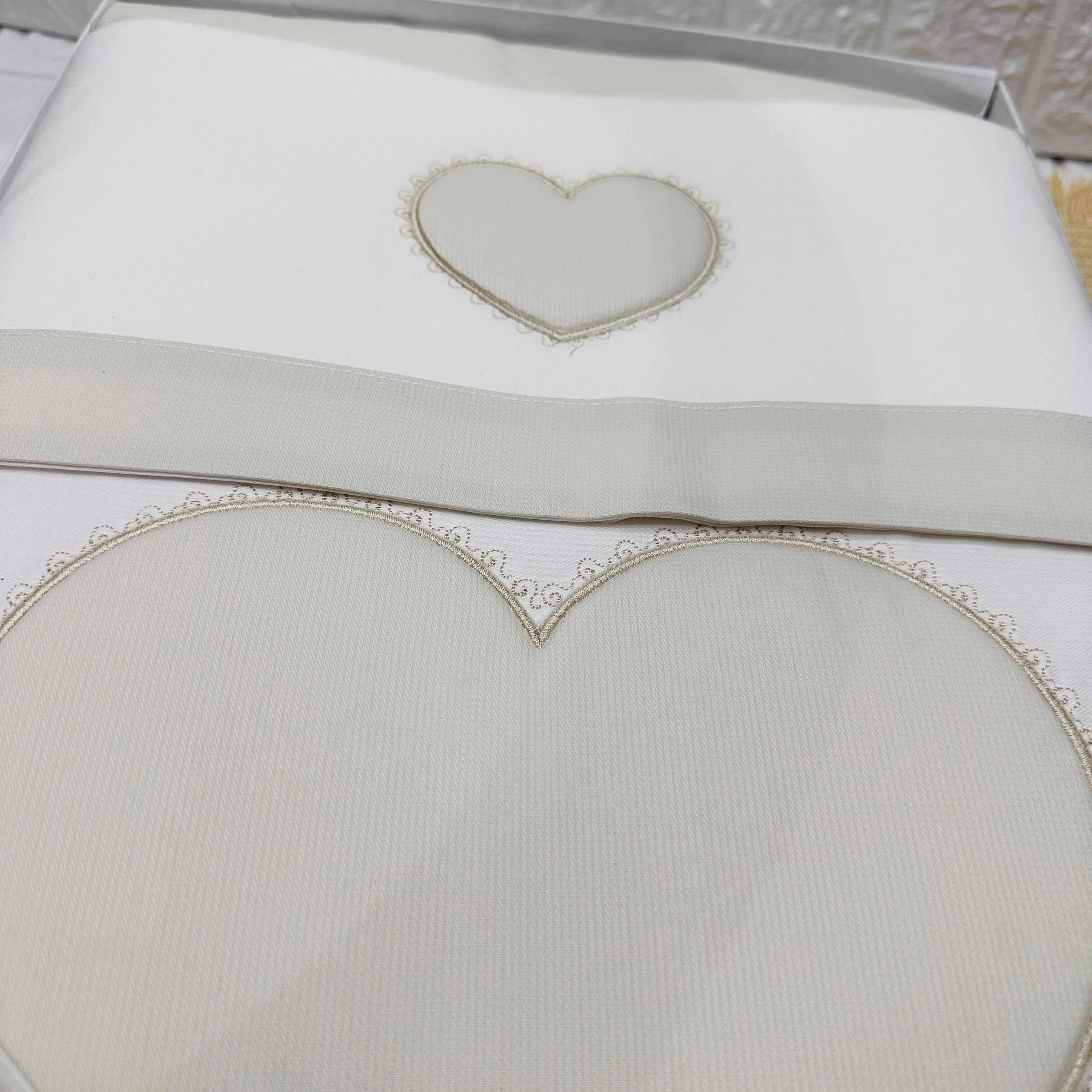 Set completo carrozzina cuore tortora