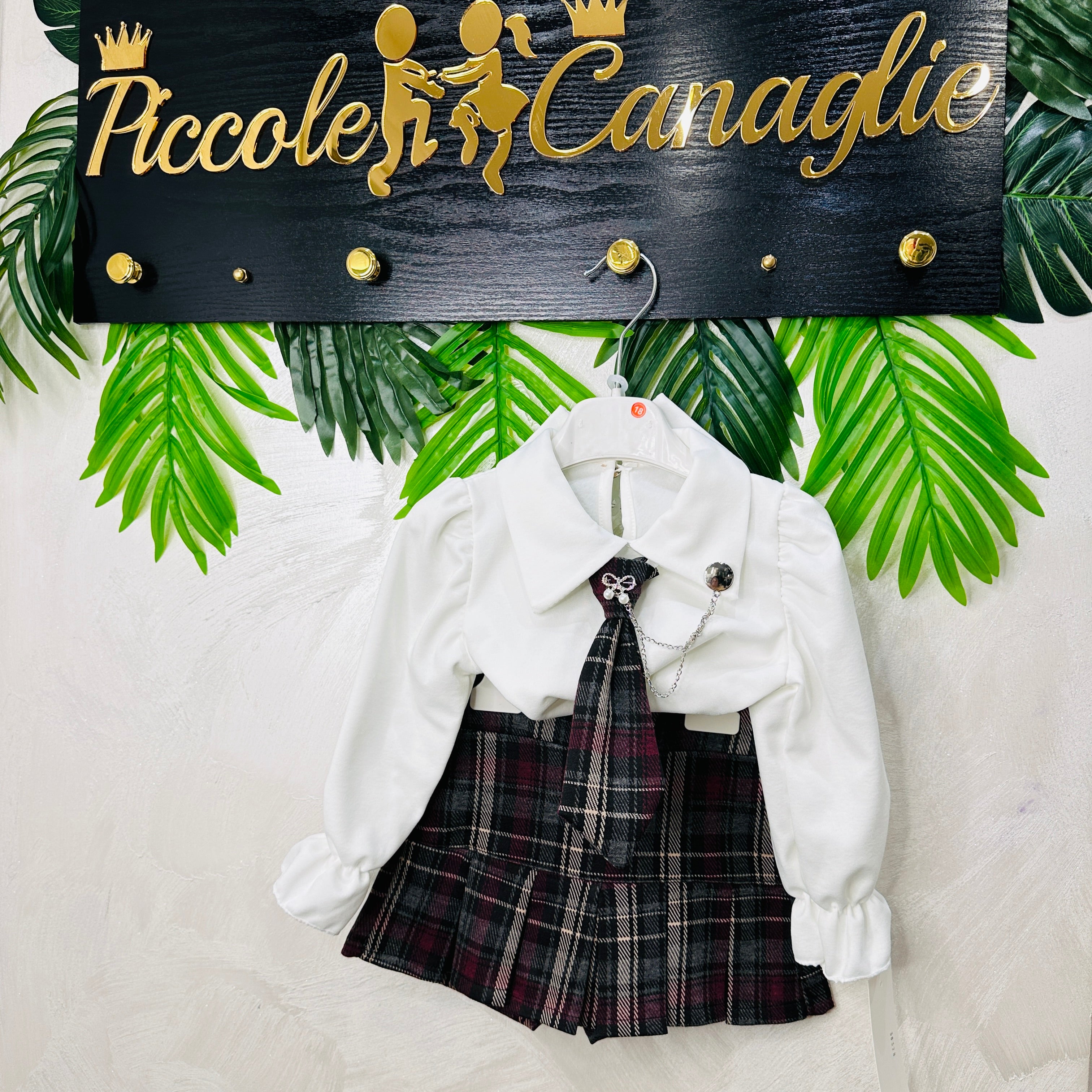 Completo cravattino Quadri Bordò’