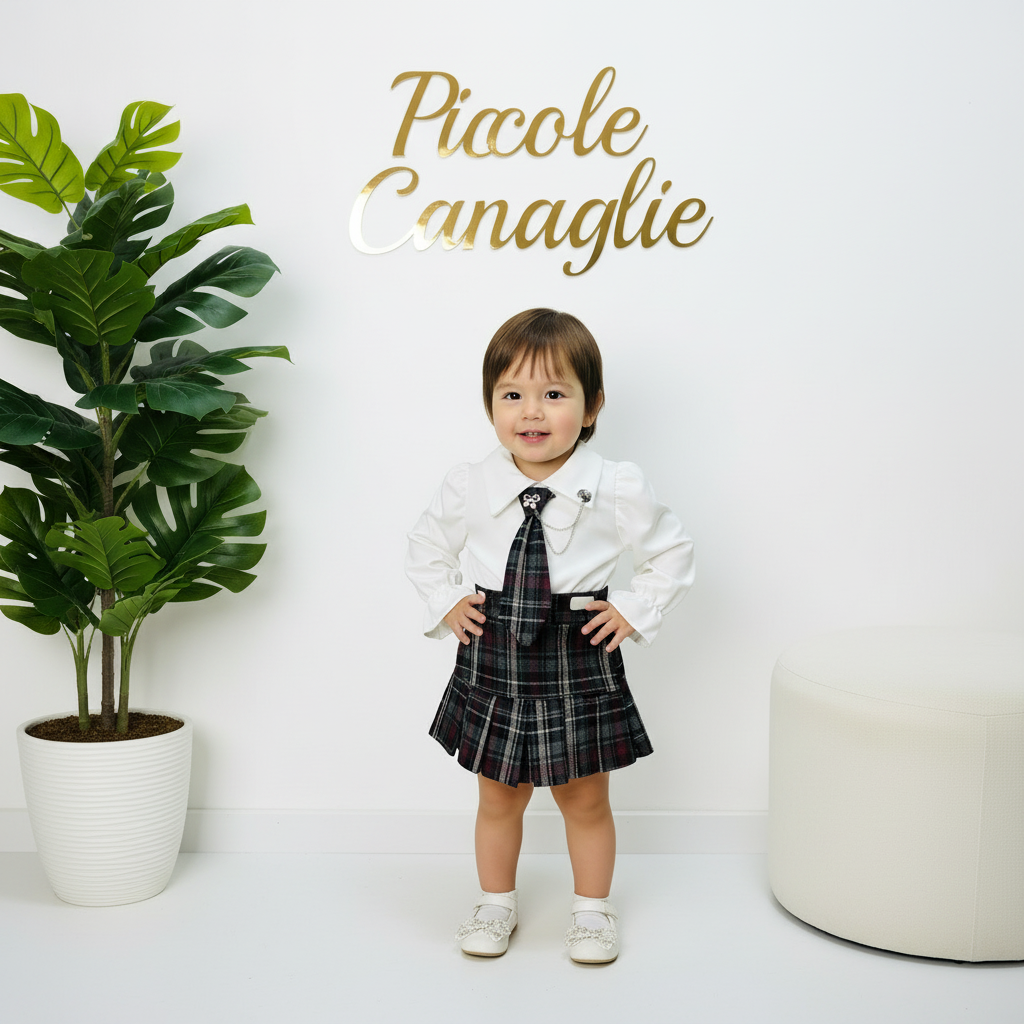 Completo cravattino Quadri Bordò’