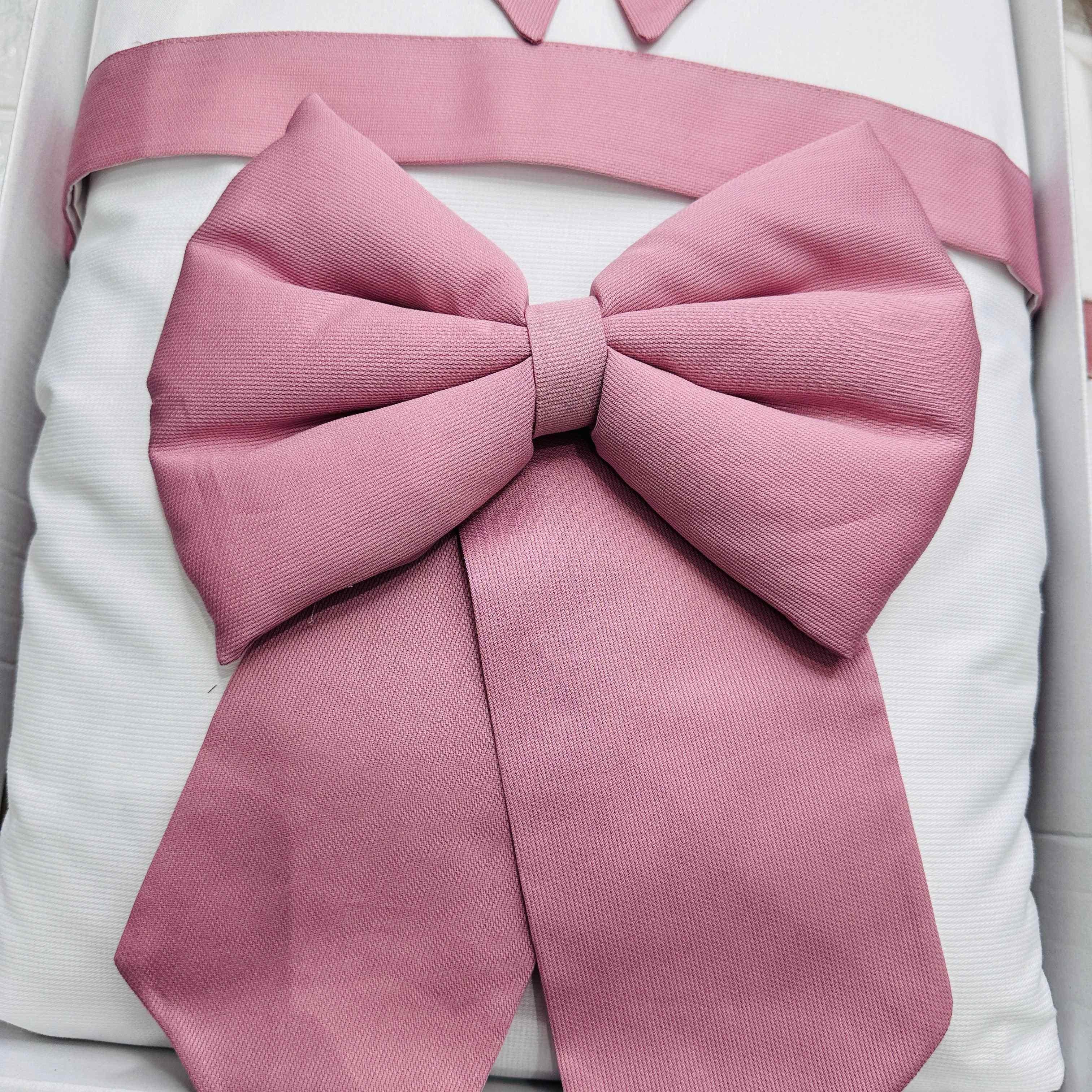 Set Nascita in Ciniglia Fiocco Rosa Antico