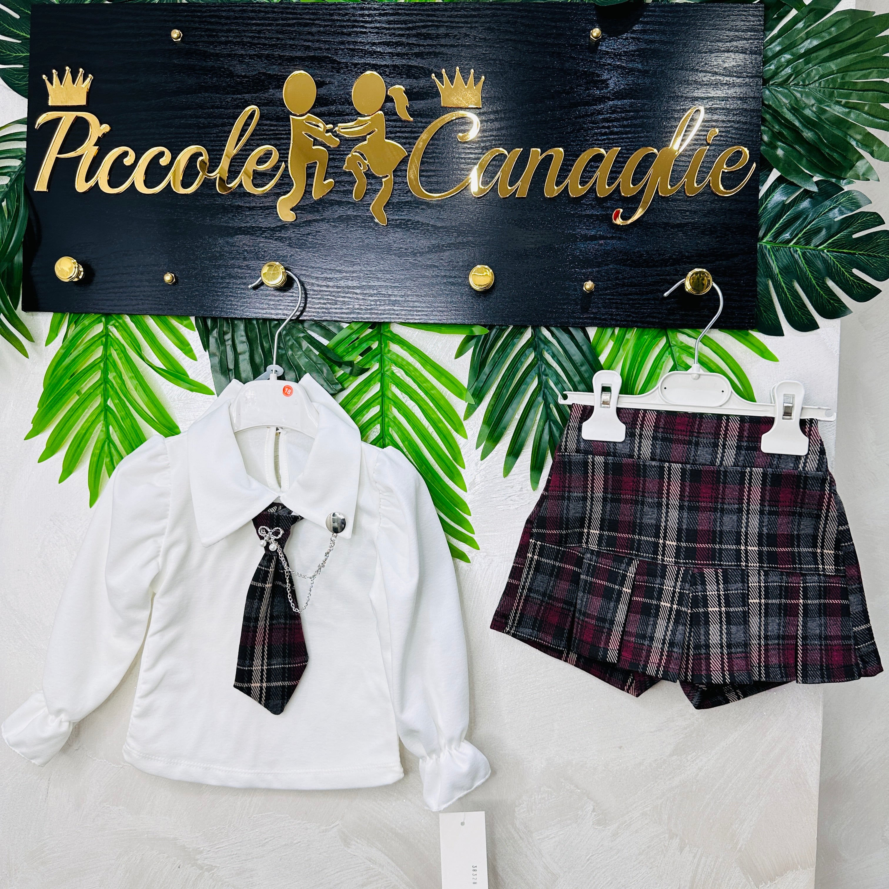 Completo cravattino Quadri Bordò’