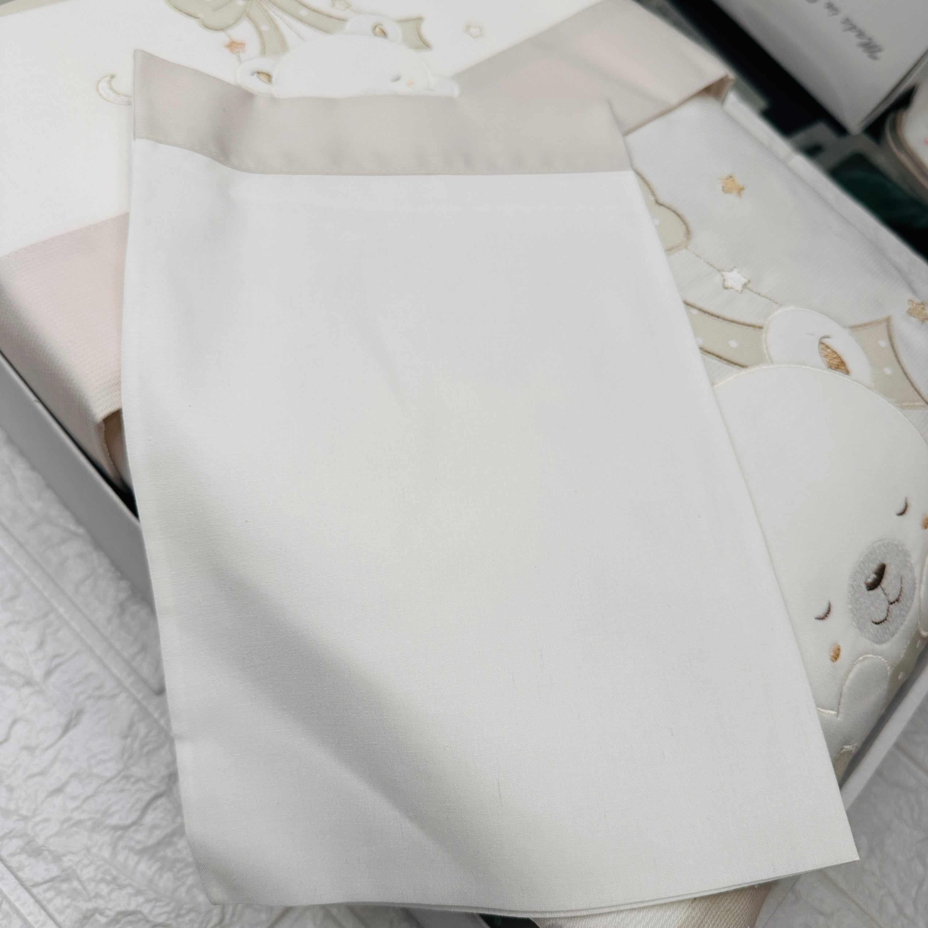 Set completo carrozzina orso fiocco sopra tortora
