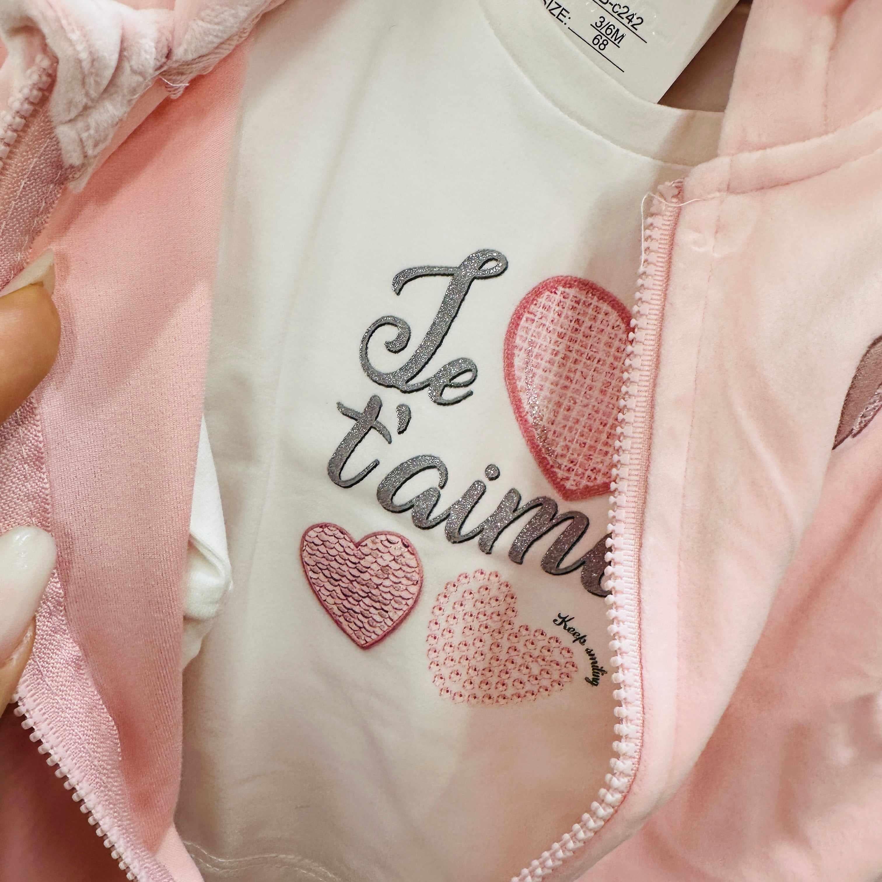 Tuta cuoricino Cipria