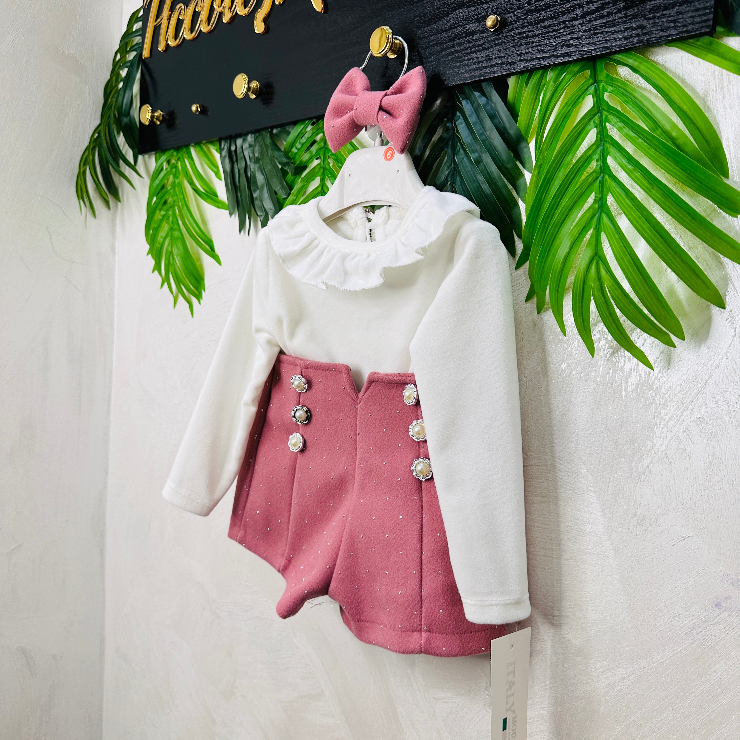 Completo Fiocchetto Rosa Antico