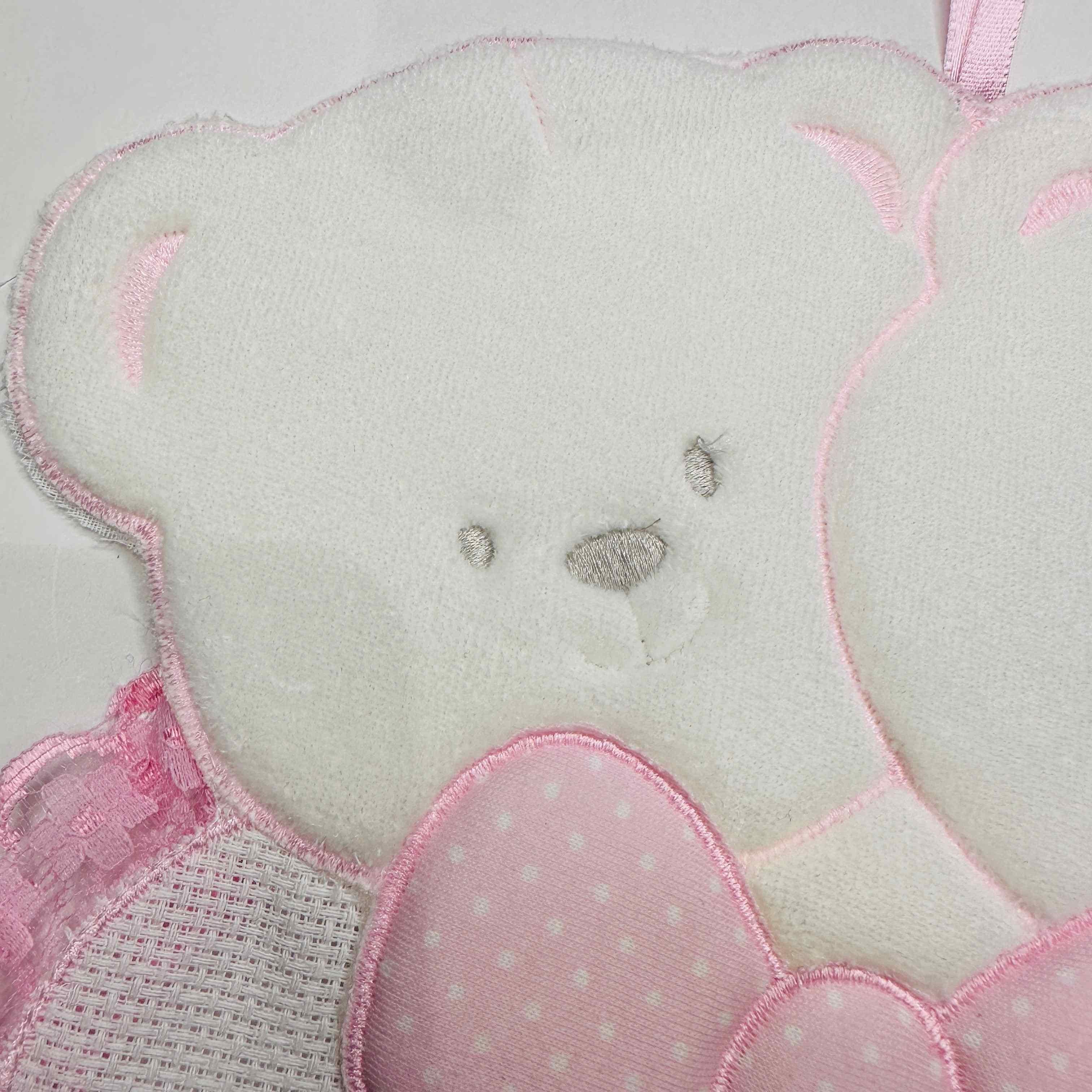 Fiocco nascita Orsi rosa.      dim.25x30