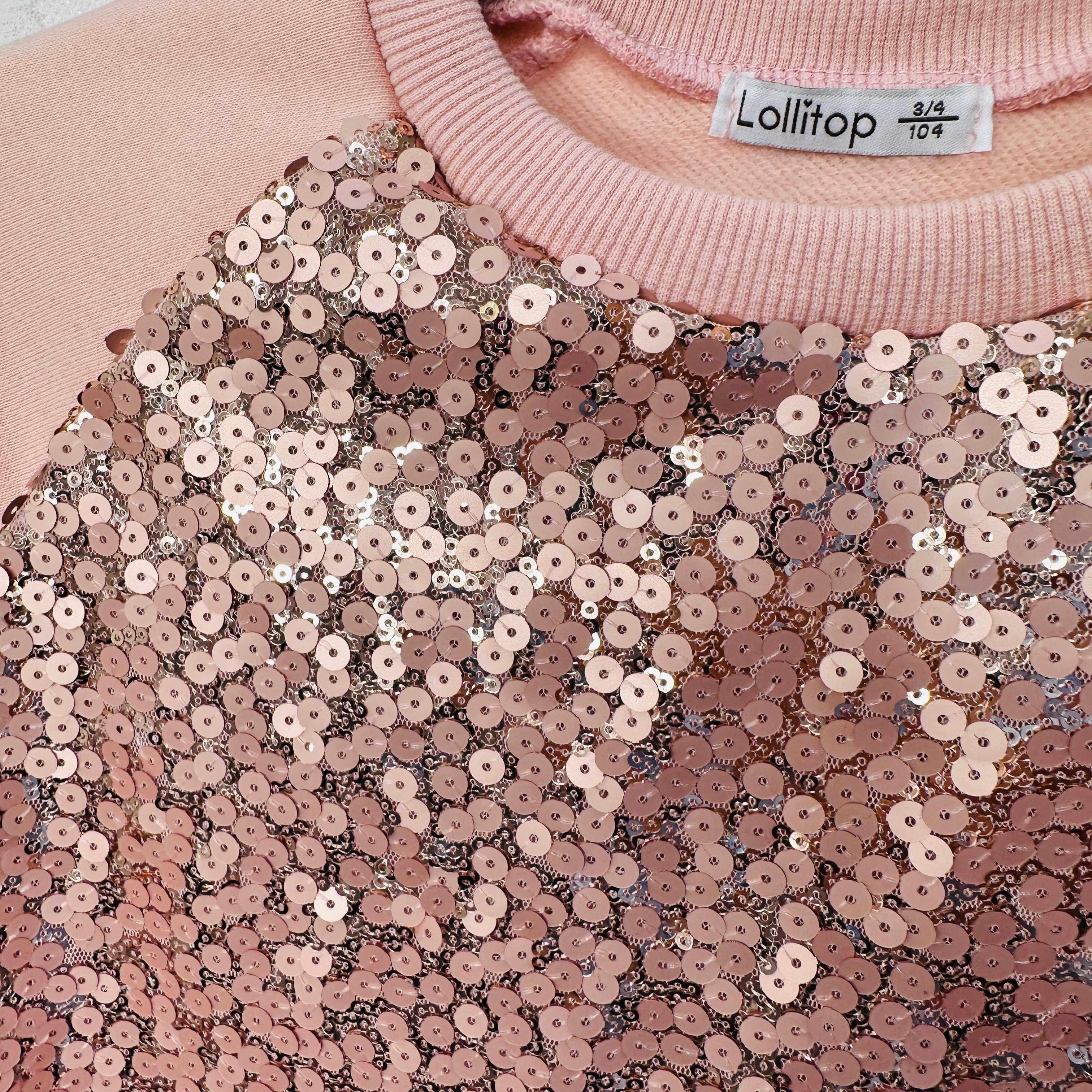 Felpa  bimba paiette Rosa