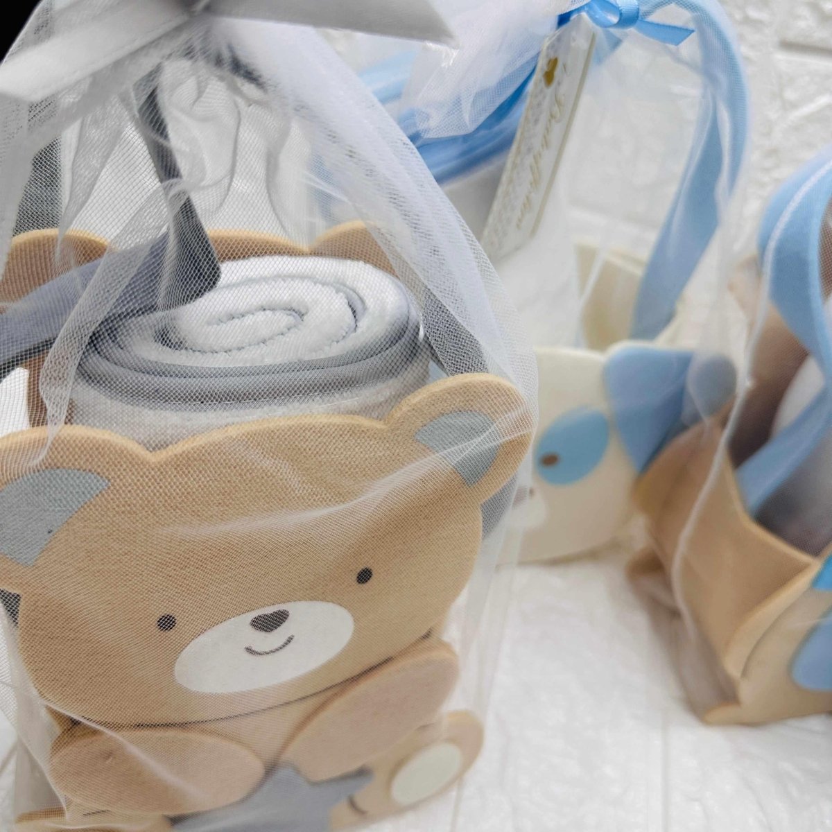 Accappatoio Triangolo dim 65x70 con Borsetta Celeste - Piccole Canaglie - PC21940