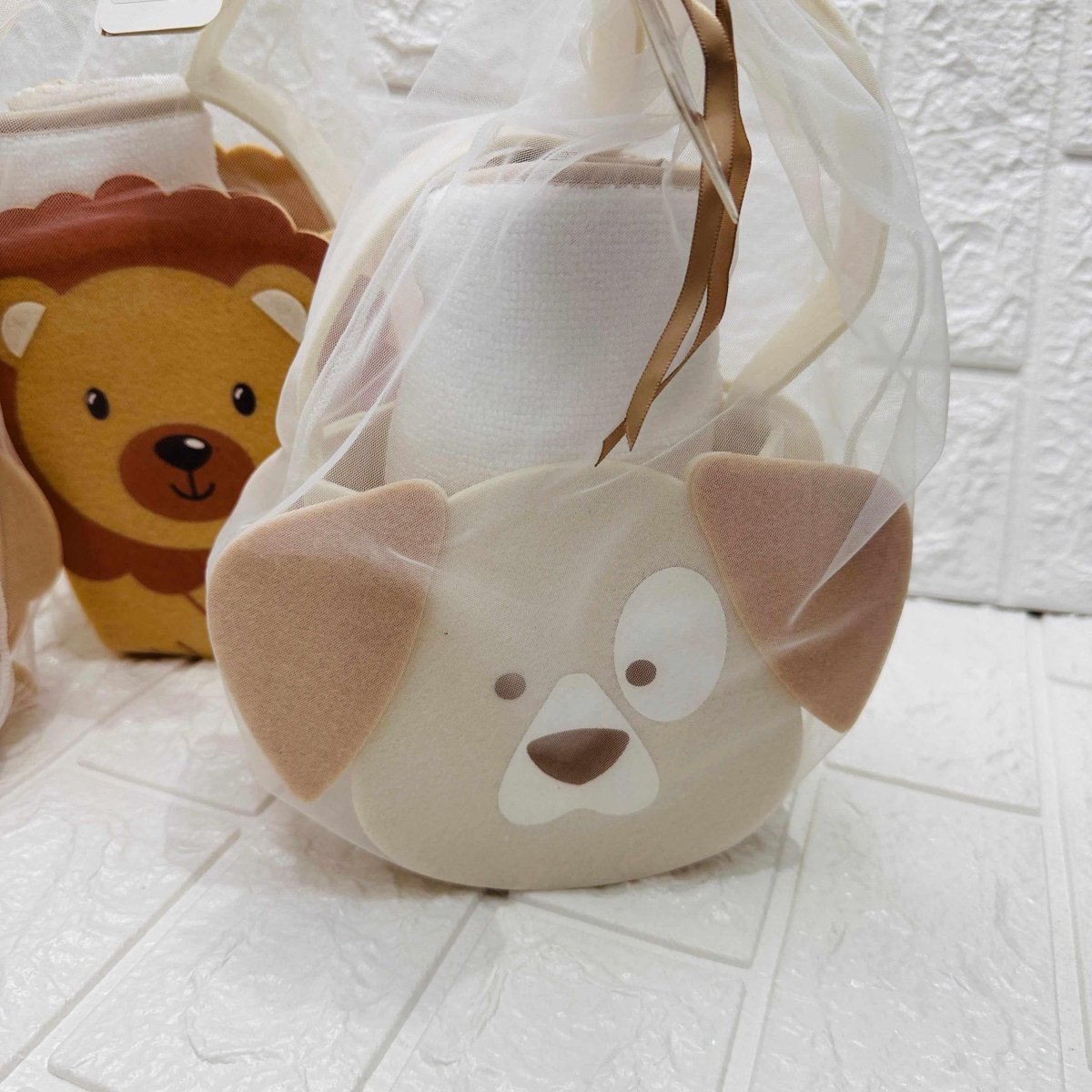 Accappatoio Triangolo dim 65x70 con Borsetta Neutri - Piccole Canaglie - PC21941