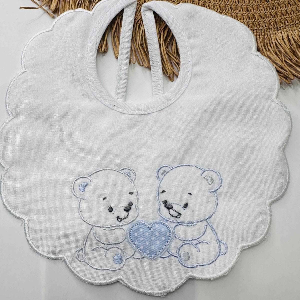 Bavetta 2 orsi cuore celeste - Piccole Canaglie - PC20062