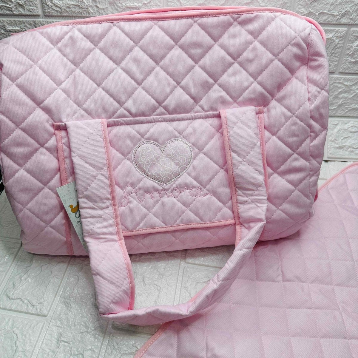 Borsa Nascita cuore rosa. dim 45x30x18 - Piccole Canaglie - PC20096