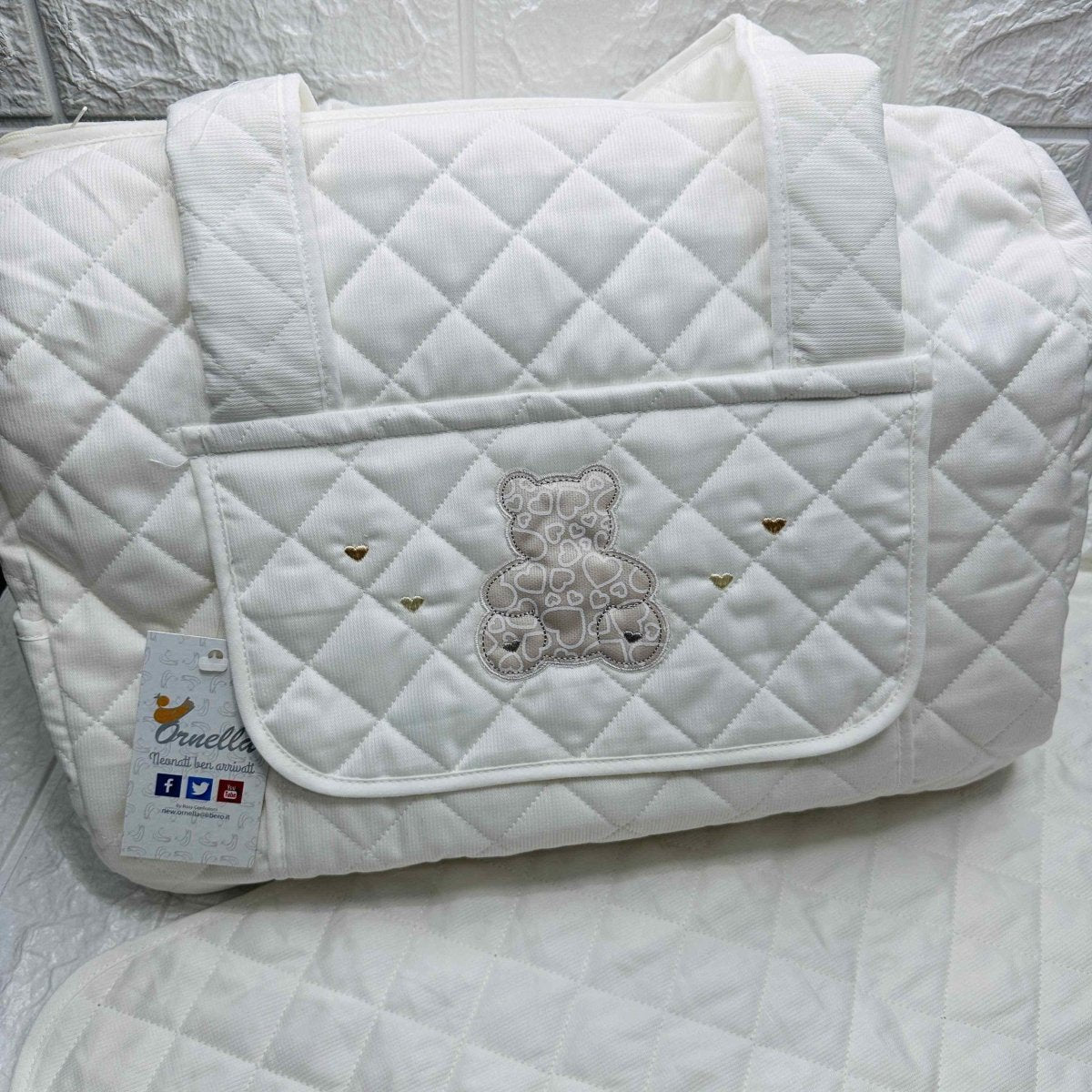 Borsa Nascita orso Panna dim 45x30x18 - Piccole Canaglie - PC20100