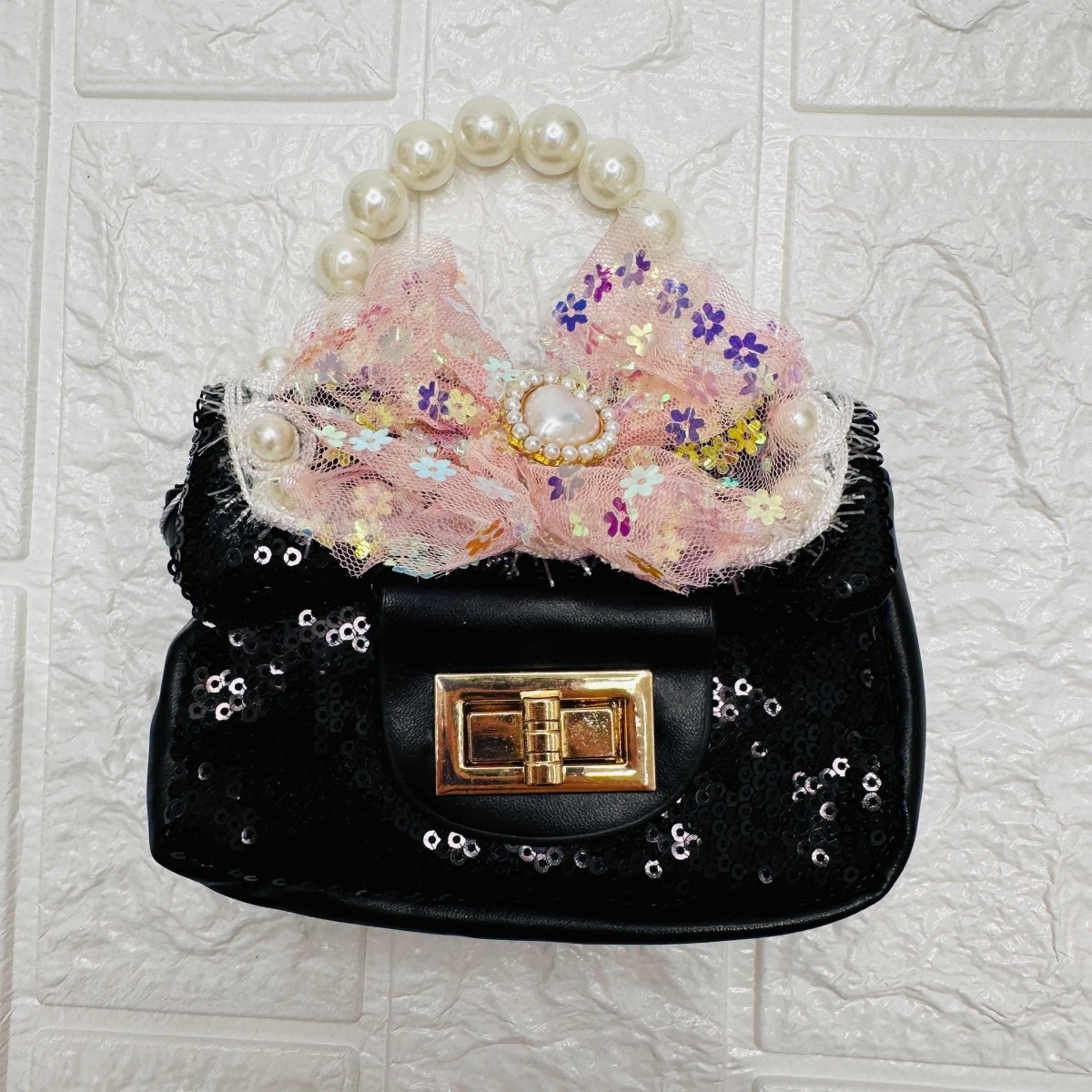Borsetta bimba nera Paiette - Piccole Canaglie - PC21298
