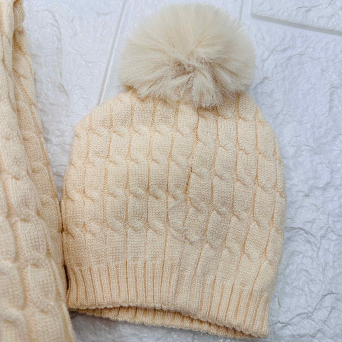 Cappello + scialle avorio - Piccole Canaglie - PC20107