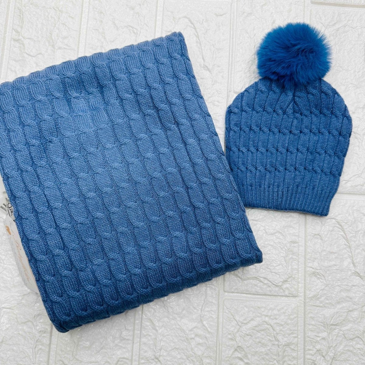 Cappello + scialle blu - Piccole Canaglie - PC20108
