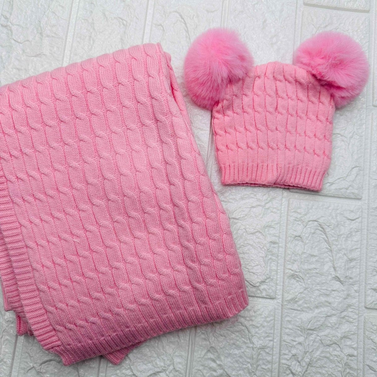 Cappello +scialle Rosa - Piccole Canaglie - PC20113