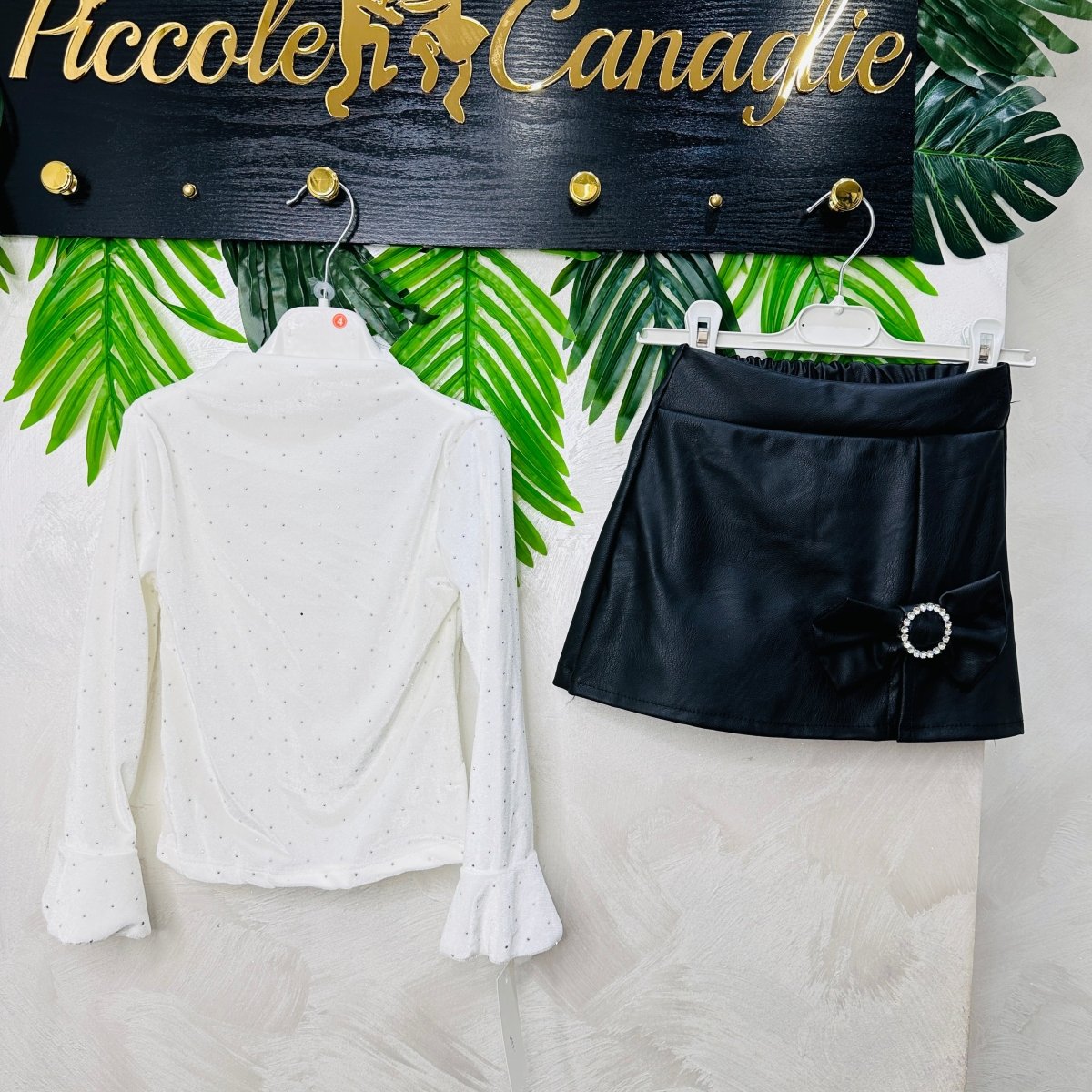 Completo Ecopelle Nero anni - Piccole Canaglie - PC22980