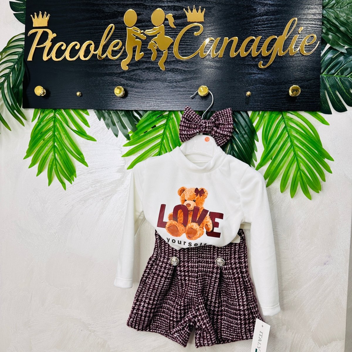 Completo Orsetta Quadro bordo - Piccole Canaglie - PC23063