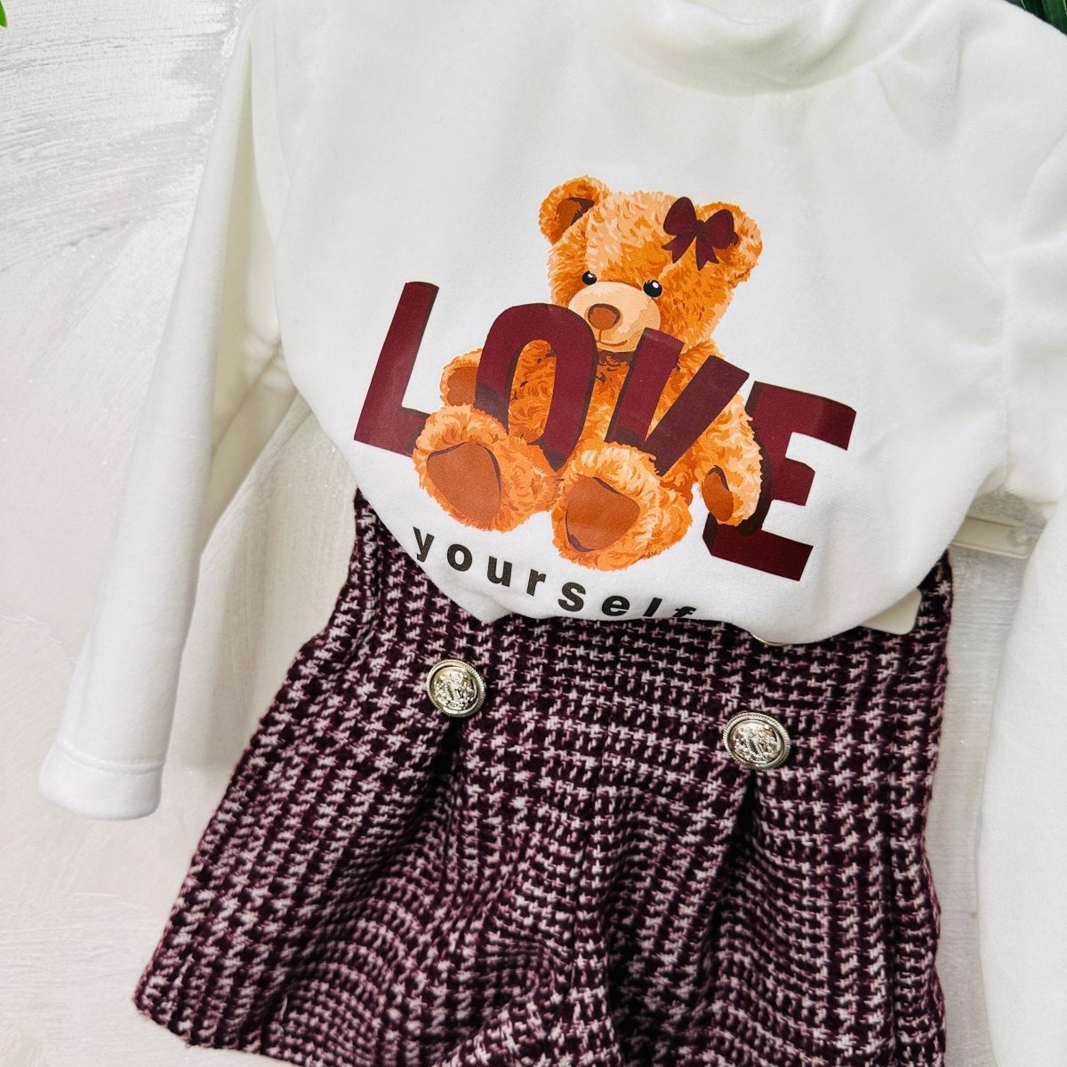 Completo Orsetta Quadro bordo - Piccole Canaglie - PC23063