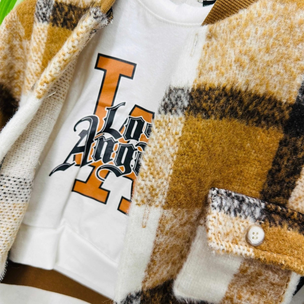 Completo quadri Marroncino - Piccole Canaglie - PC21816