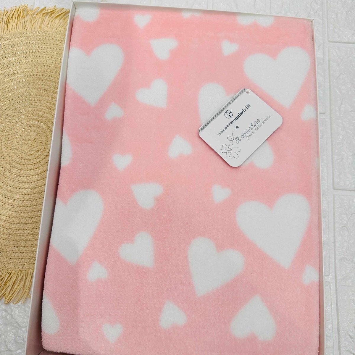 Coperta Culla pile cuore Rosa dim100x104 - Piccole Canaglie - PC21939