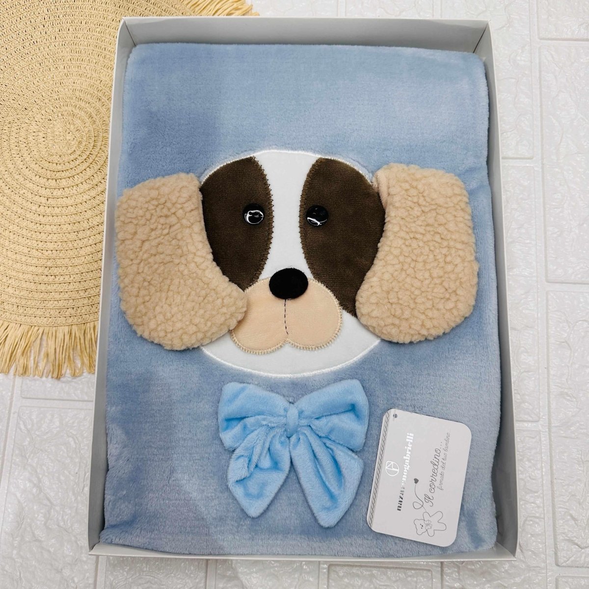 Coperta pile Dim 75x90 cagnolino celeste - Piccole Canaglie - PC21925