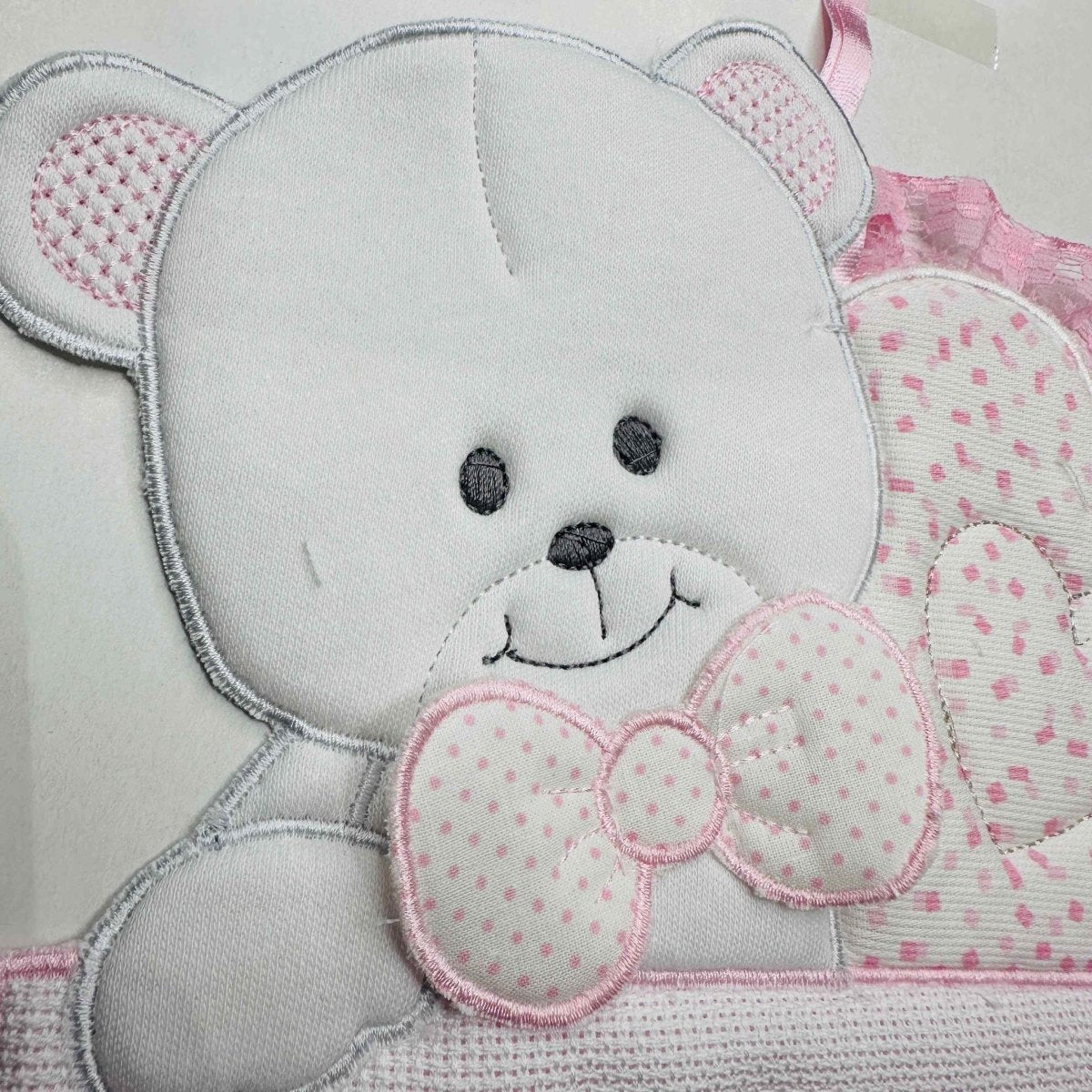 Fiocco nascita Orso culla rosa dim.25x30 - Piccole Canaglie - PC20416