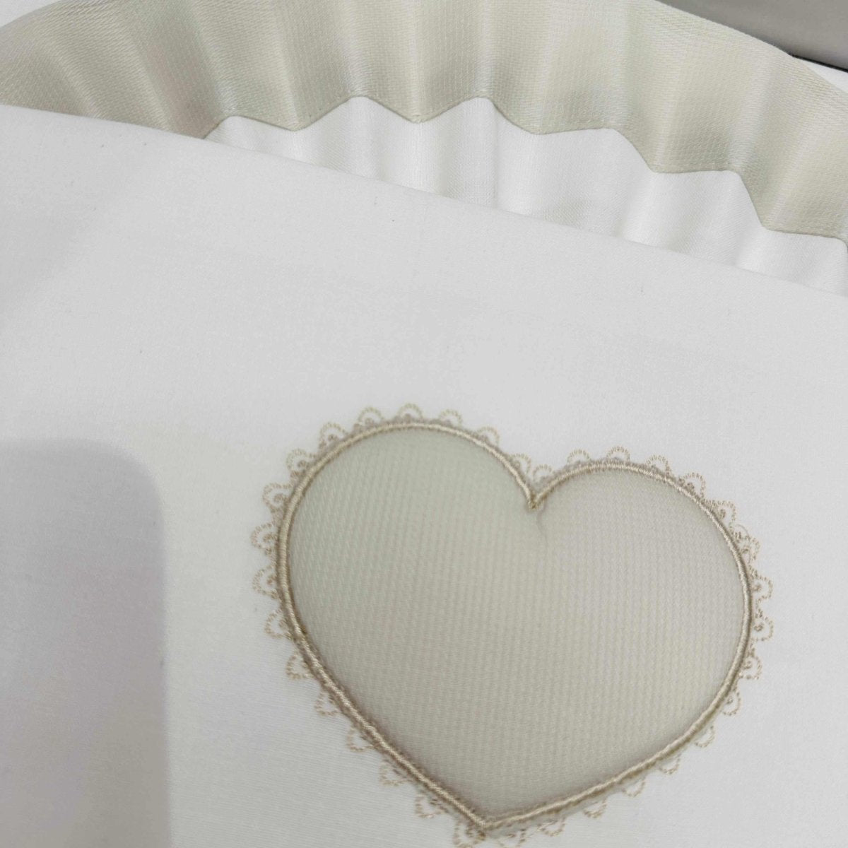 Lenzuola Carrozzina Cuore panna ART LC015105R - Piccole Canaglie - PC21915