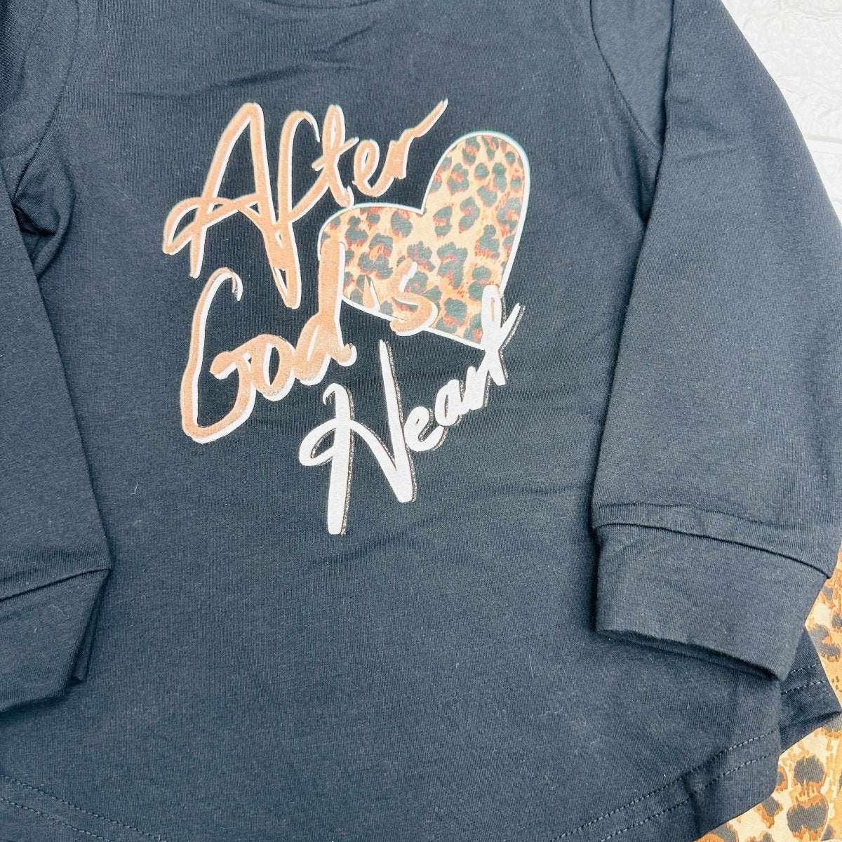 maglia e leggigs animalier nera - Piccole Canaglie - PC20562