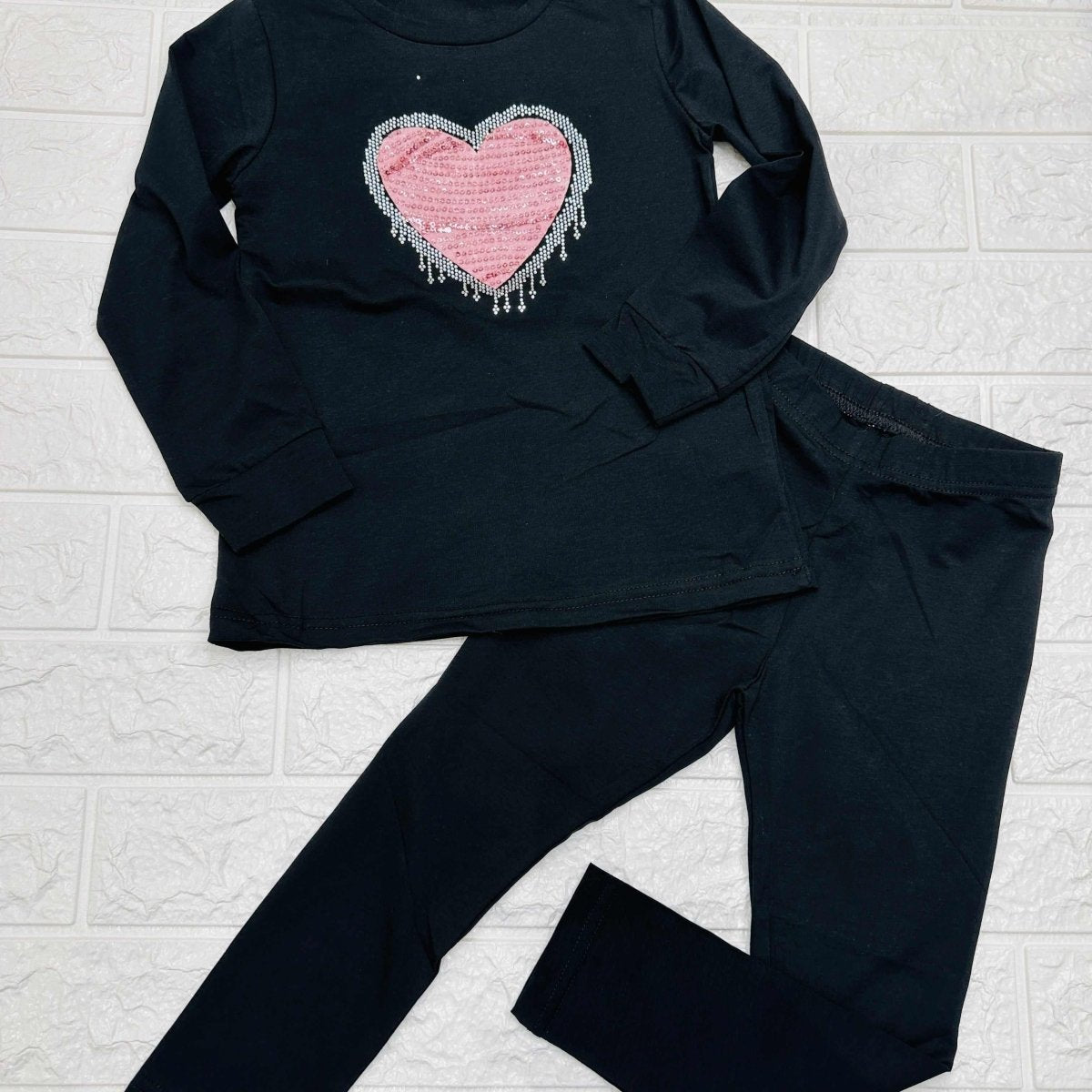 maglia e leggigs Cuore nera - Piccole Canaglie - PC20572