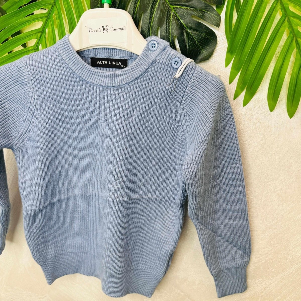 Maglioncino mesi Alta Linea Celeste - Piccole Canaglie - PC21472