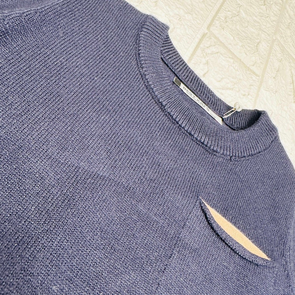 Maglioncino taschino blu - Piccole Canaglie - PC21061