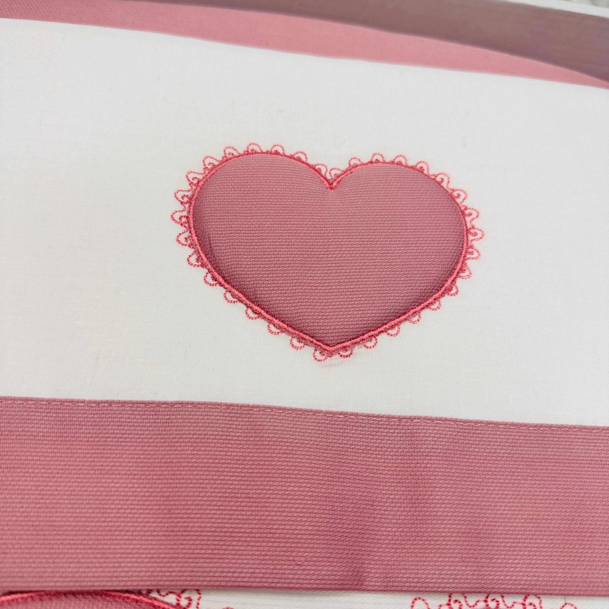 Set completo carrozzina cuore rosa antico - Piccole Canaglie - PC21312