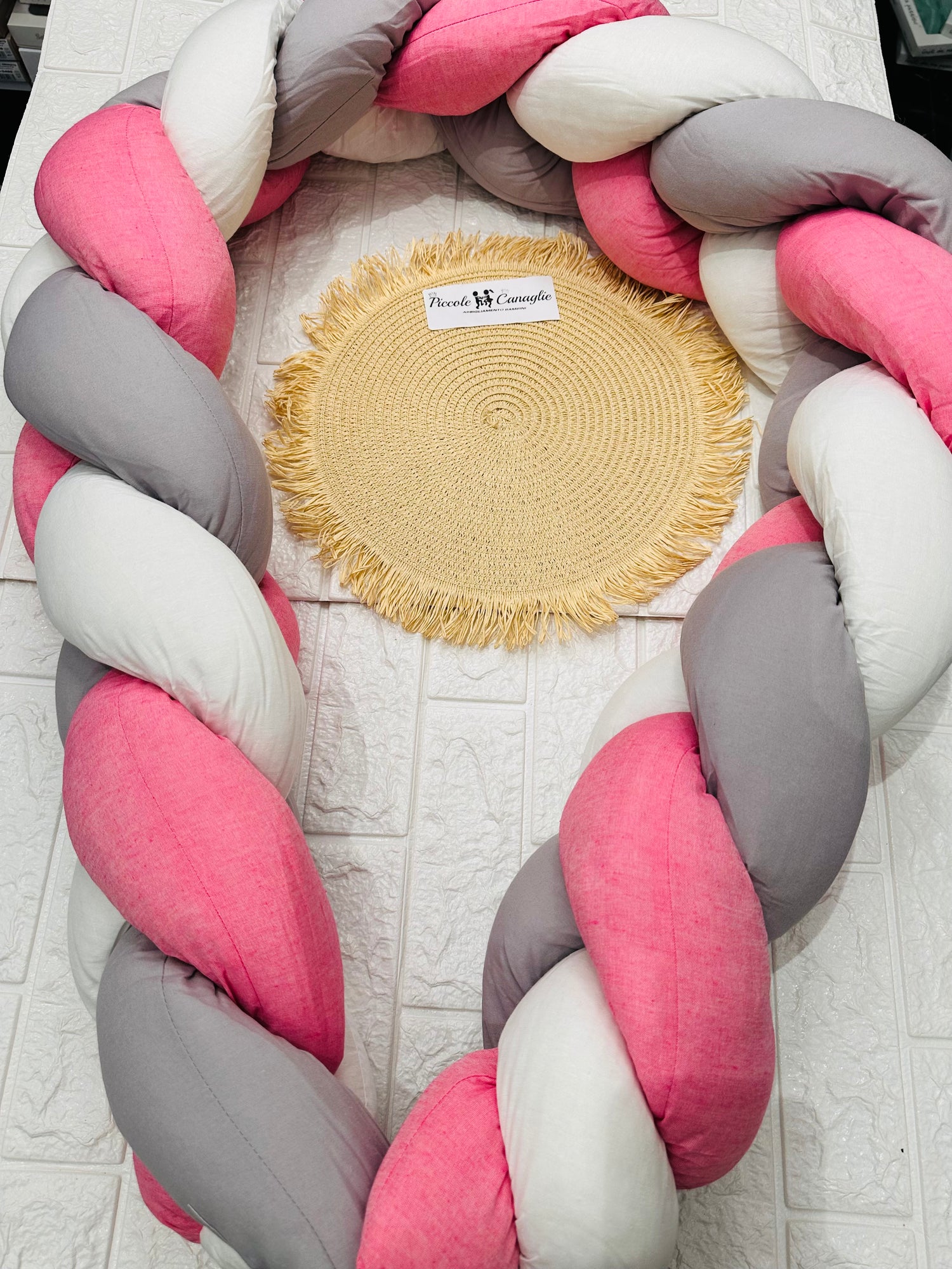 Treccia Paracolpi Rosa Misura Altezza 20cm Lunghezza 215cm