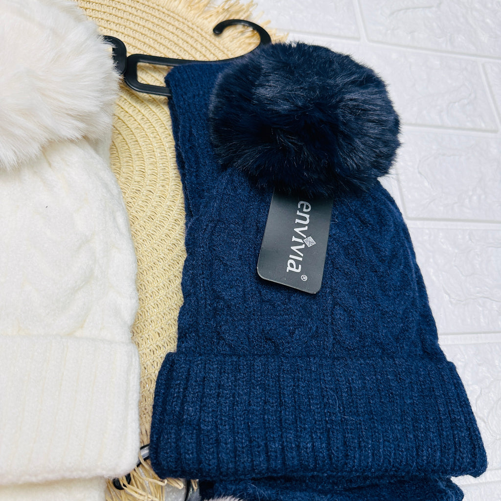 Cappello + sciarpa trecce J33