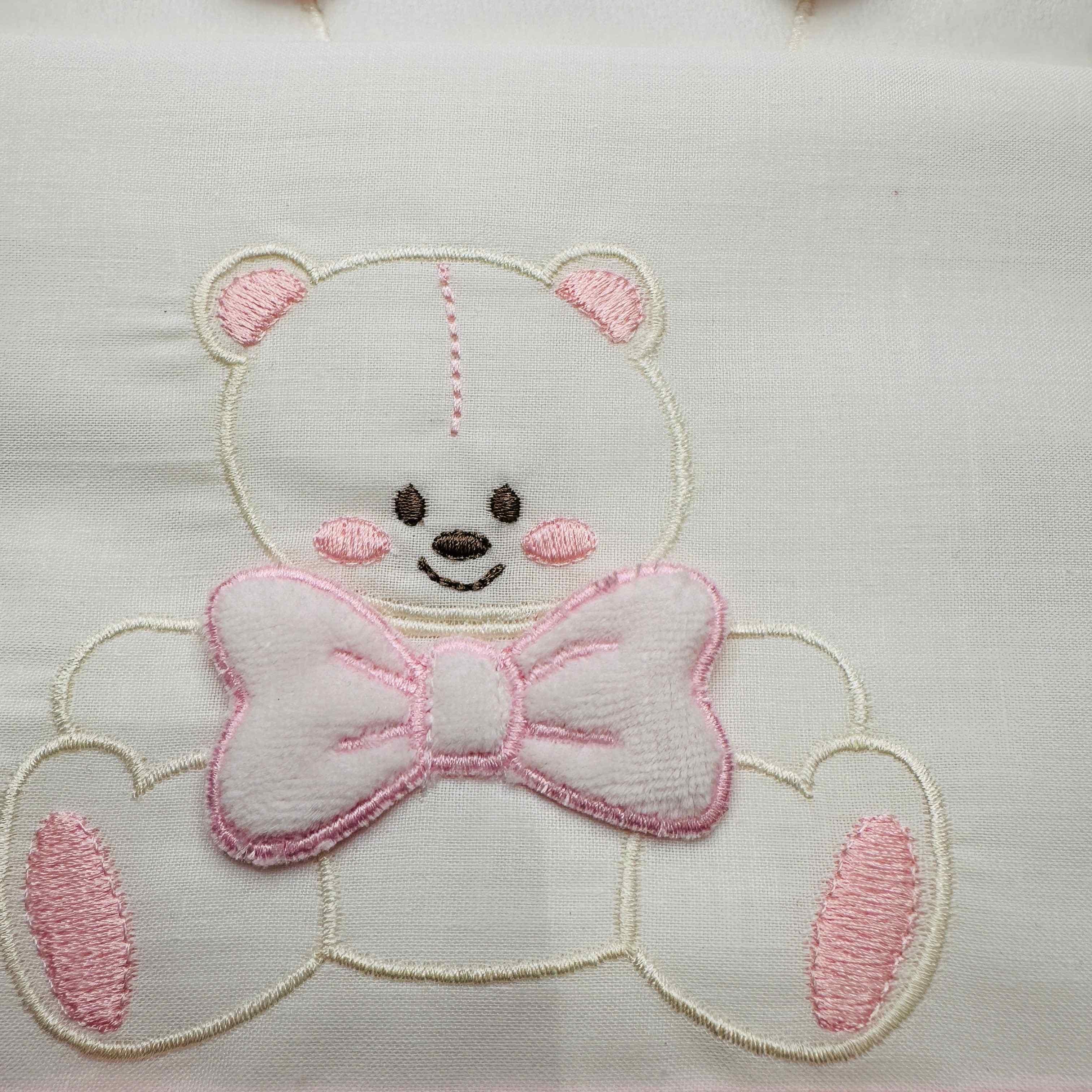 Set completo ciniglia Orso fiocco rosa 35411