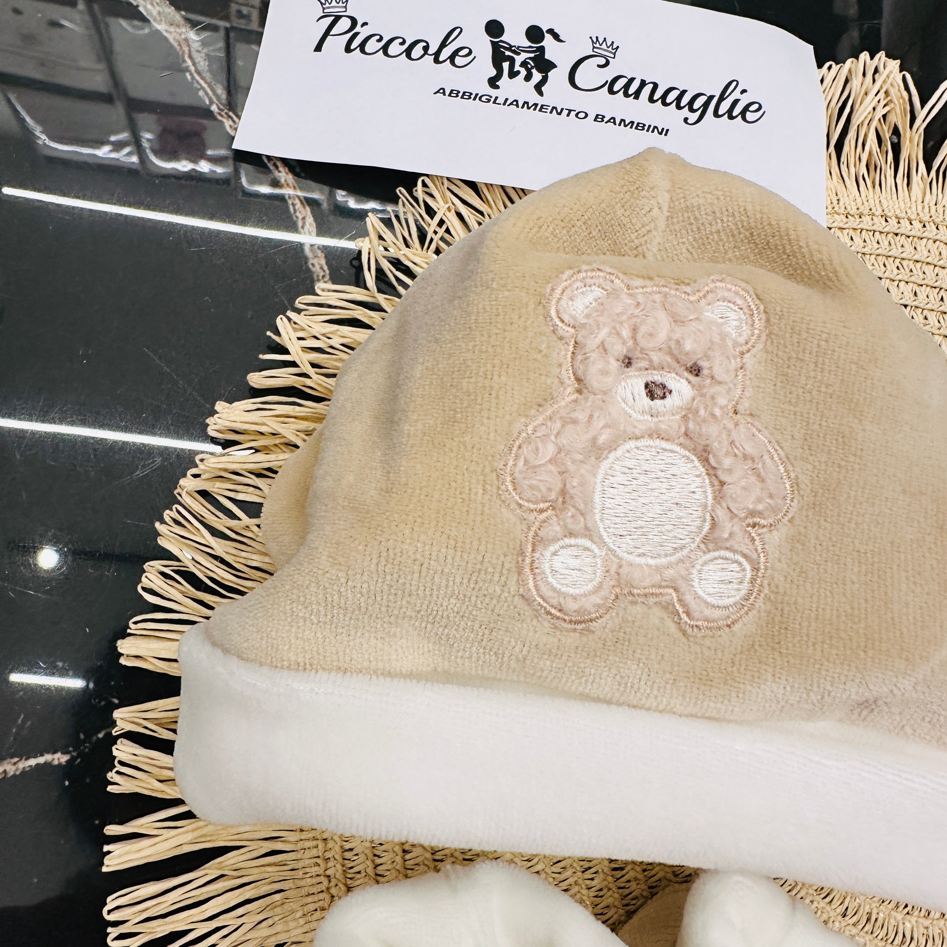 Cappello + babbucce Ciniglia beige 44407