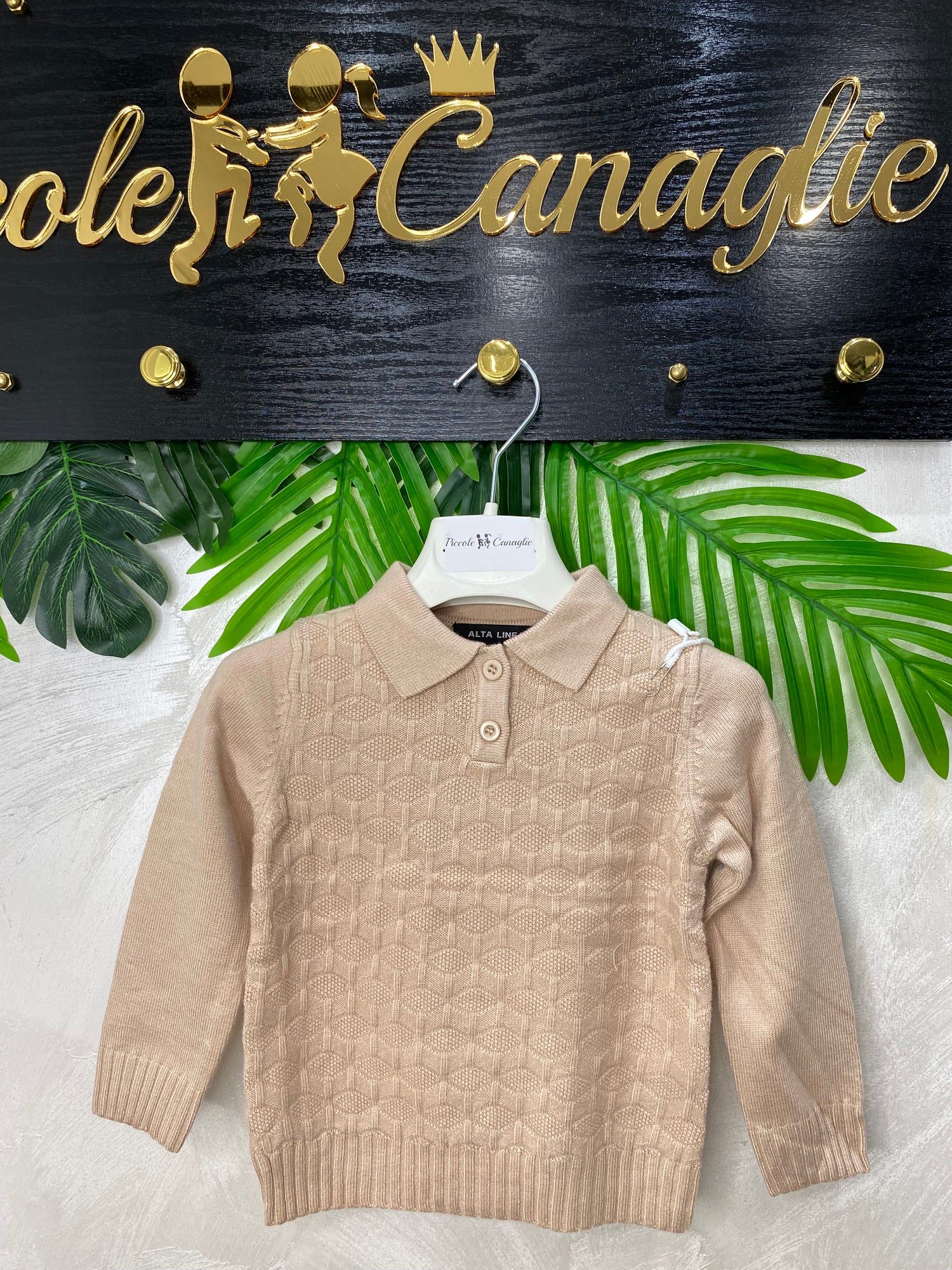 Maglioncino Colletto Trama Alta Linea 5003 Beige