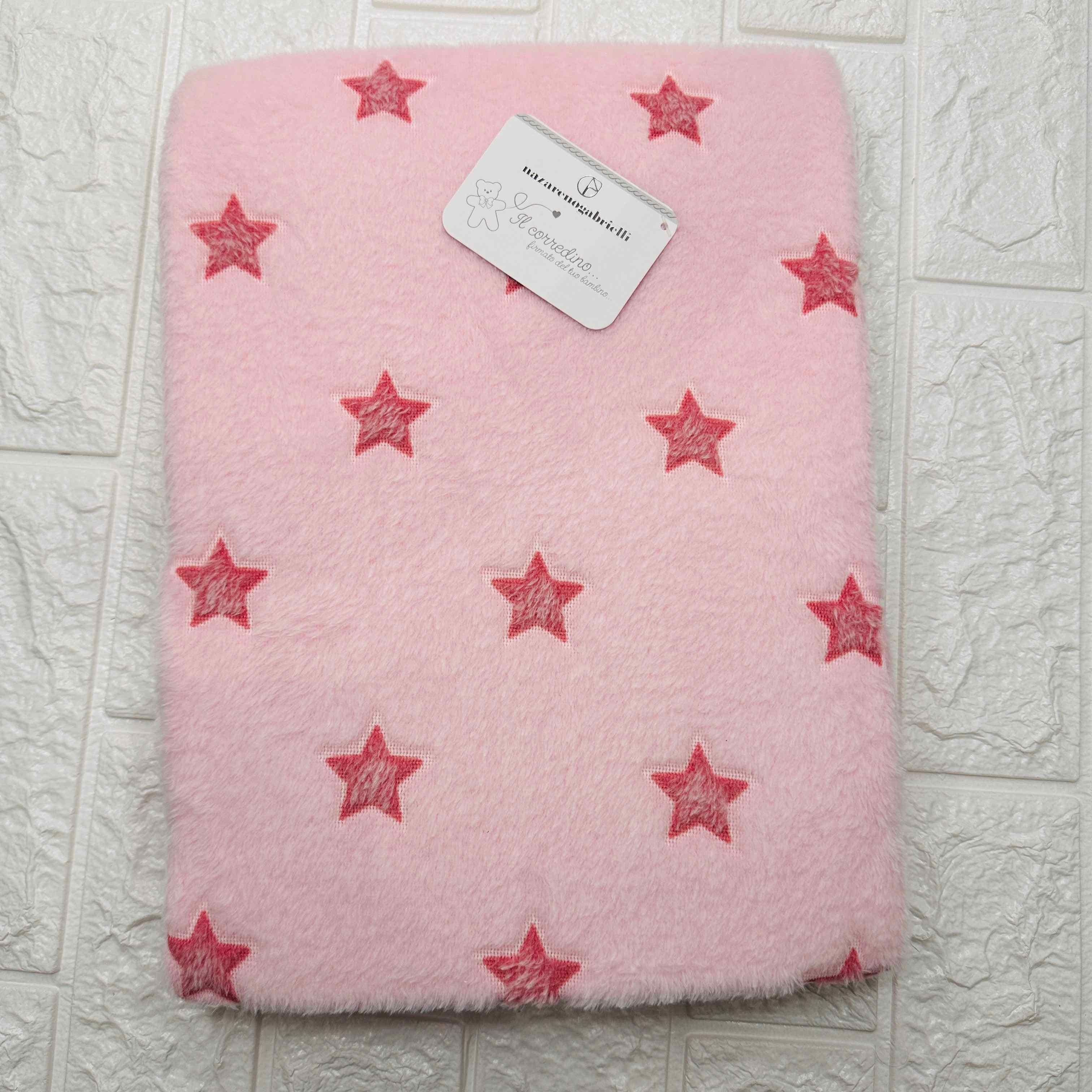 Coperta in Pile Stelle rosa
