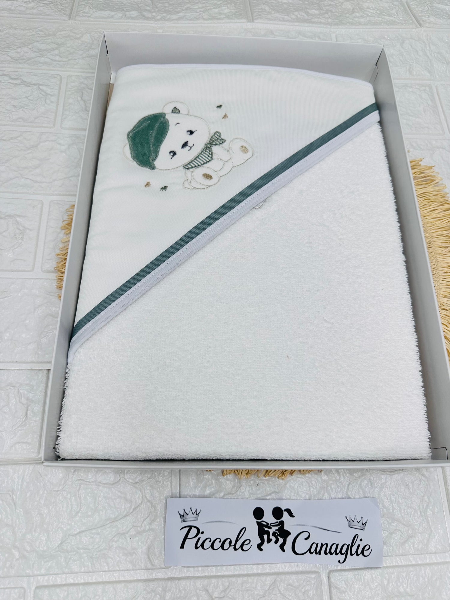 Accappatoio Cotone Orso Birichino Verde At001179