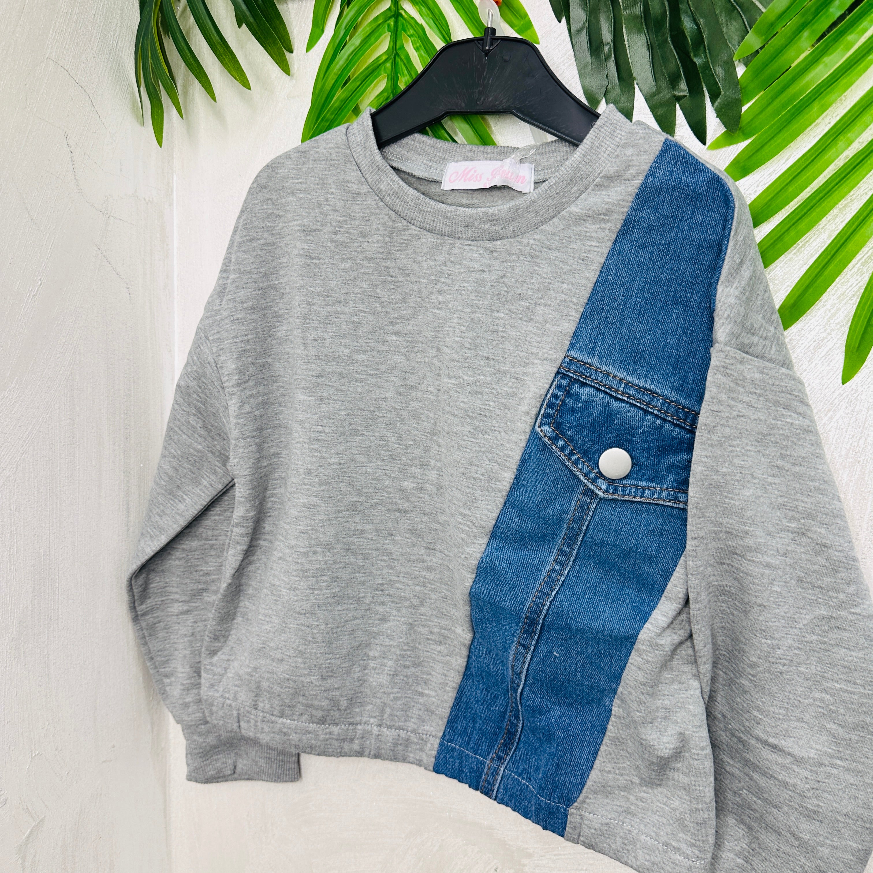 Tuta Style Denim Grigia Felpata