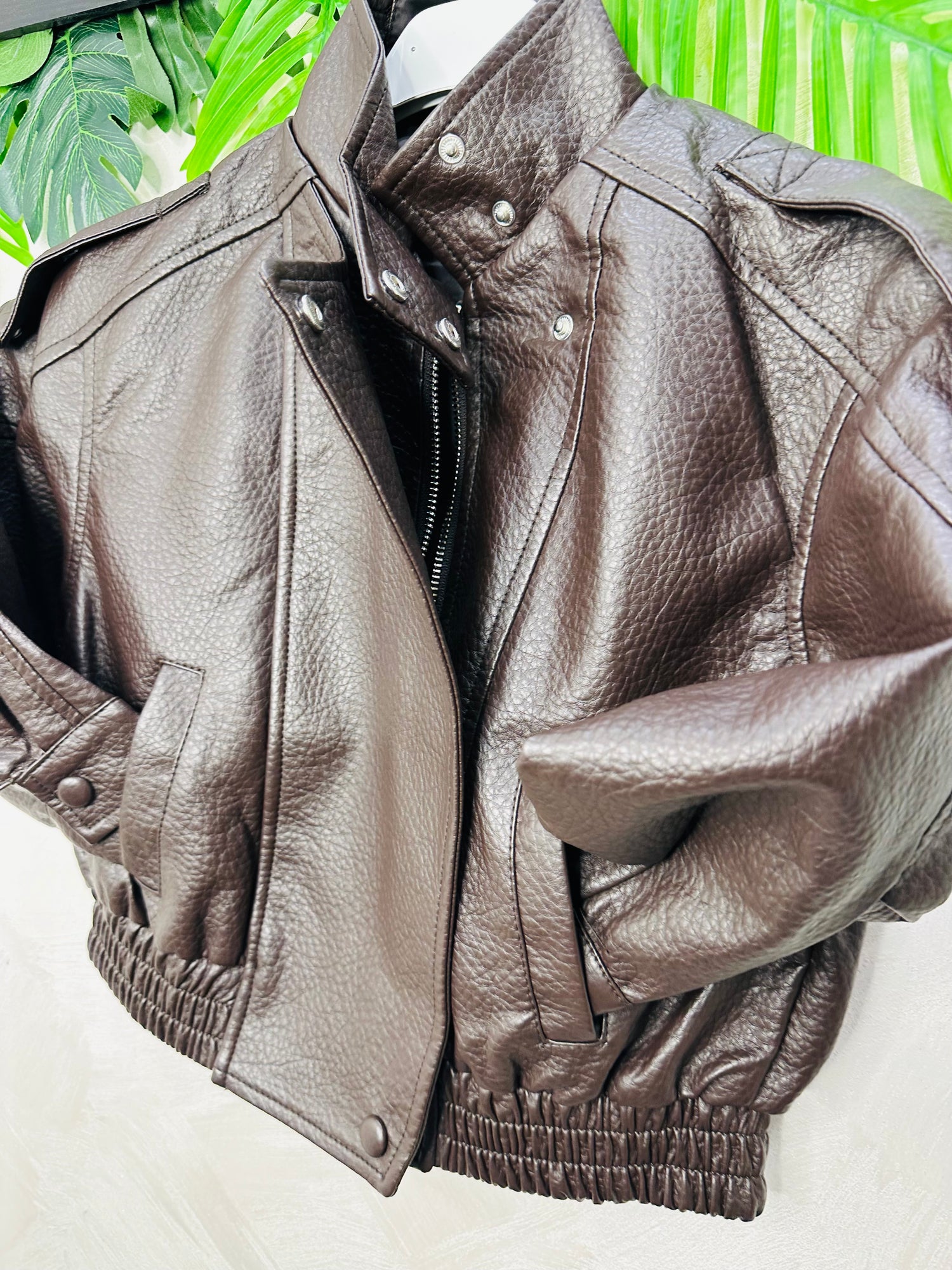 Chiodo Giubbotto  Cropped Marrone Cioccolato