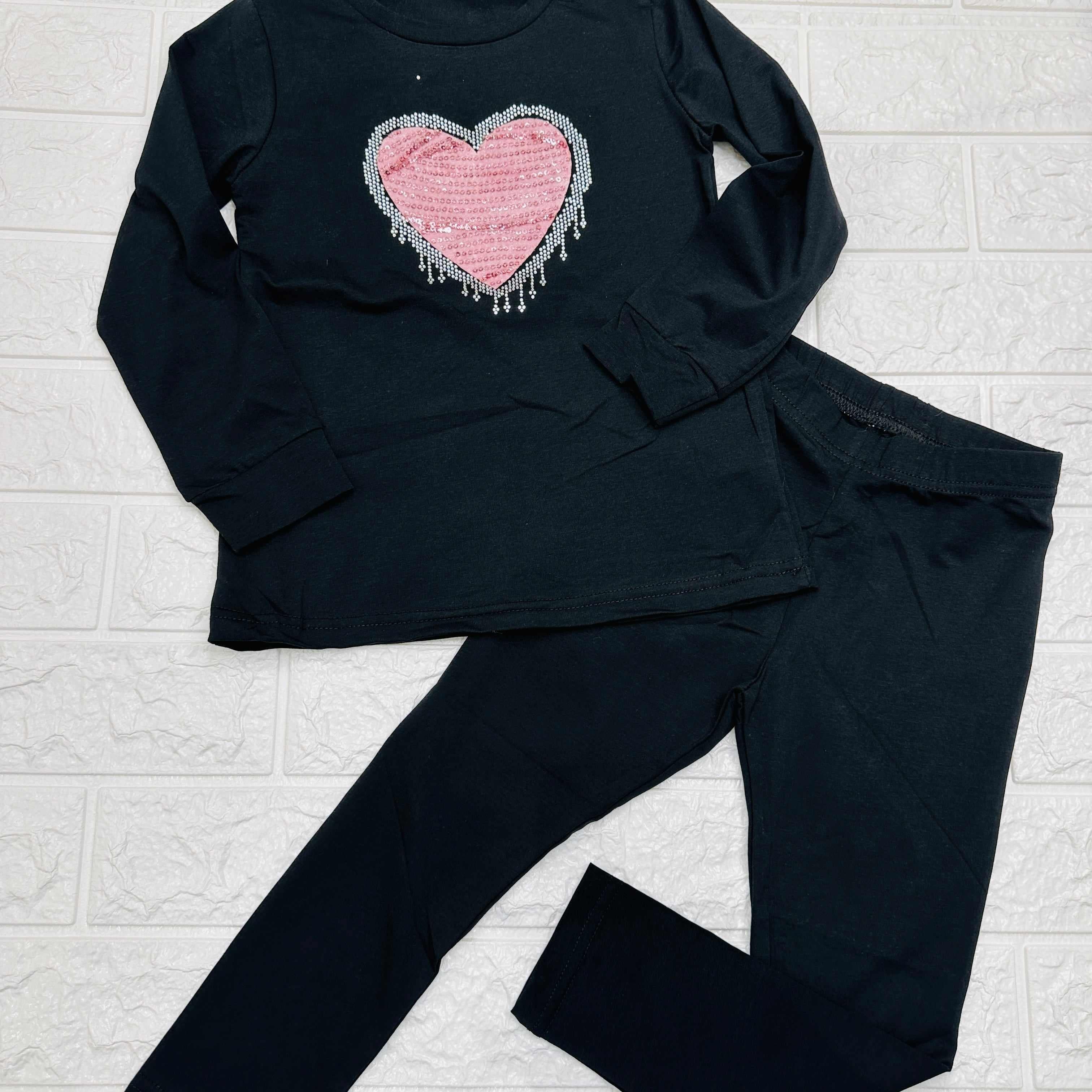 maglia e leggigs Cuore nera