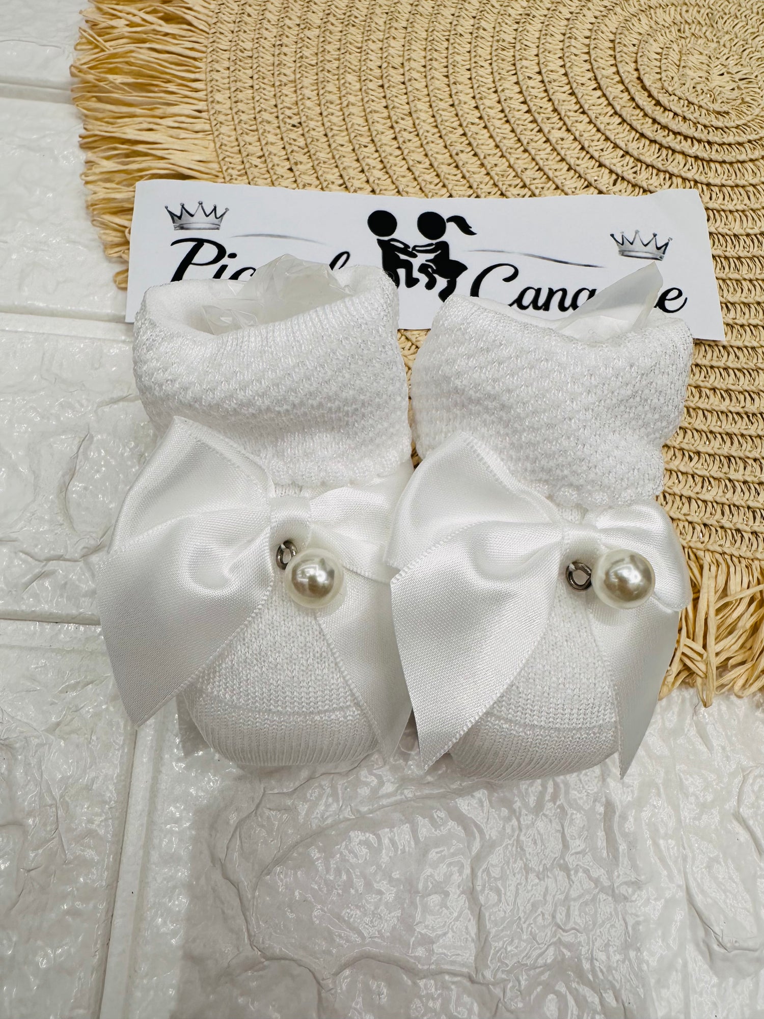 Babbucce Caveja Baby Fiocco Perlina Sc563