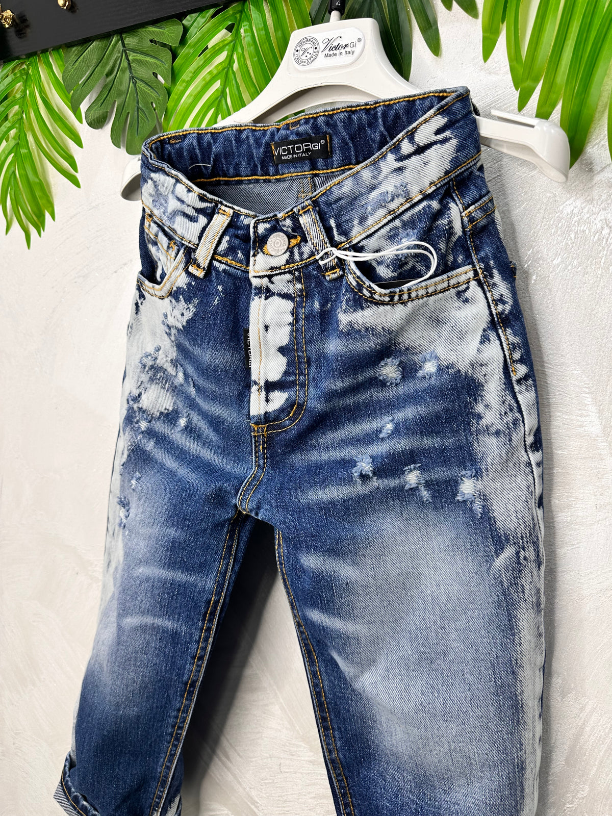 Jeans Moda Slavato Spugnato Vg614